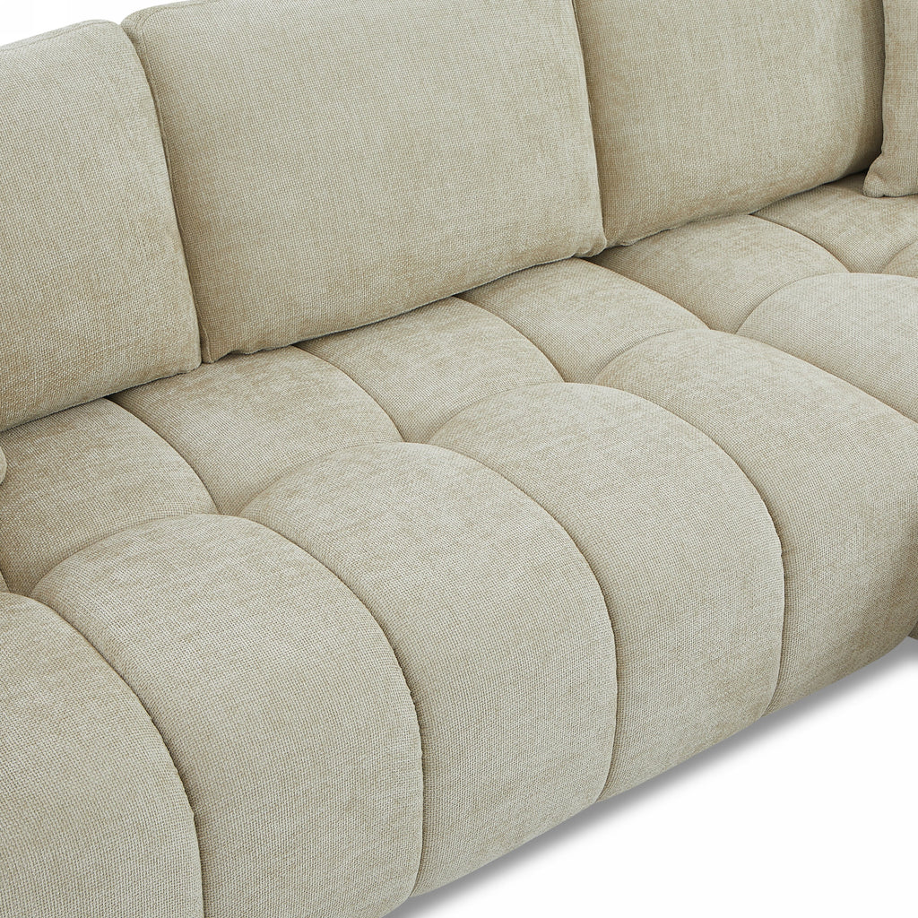 KEREA Right-Facing Fabric Corner Sofa – Taupe