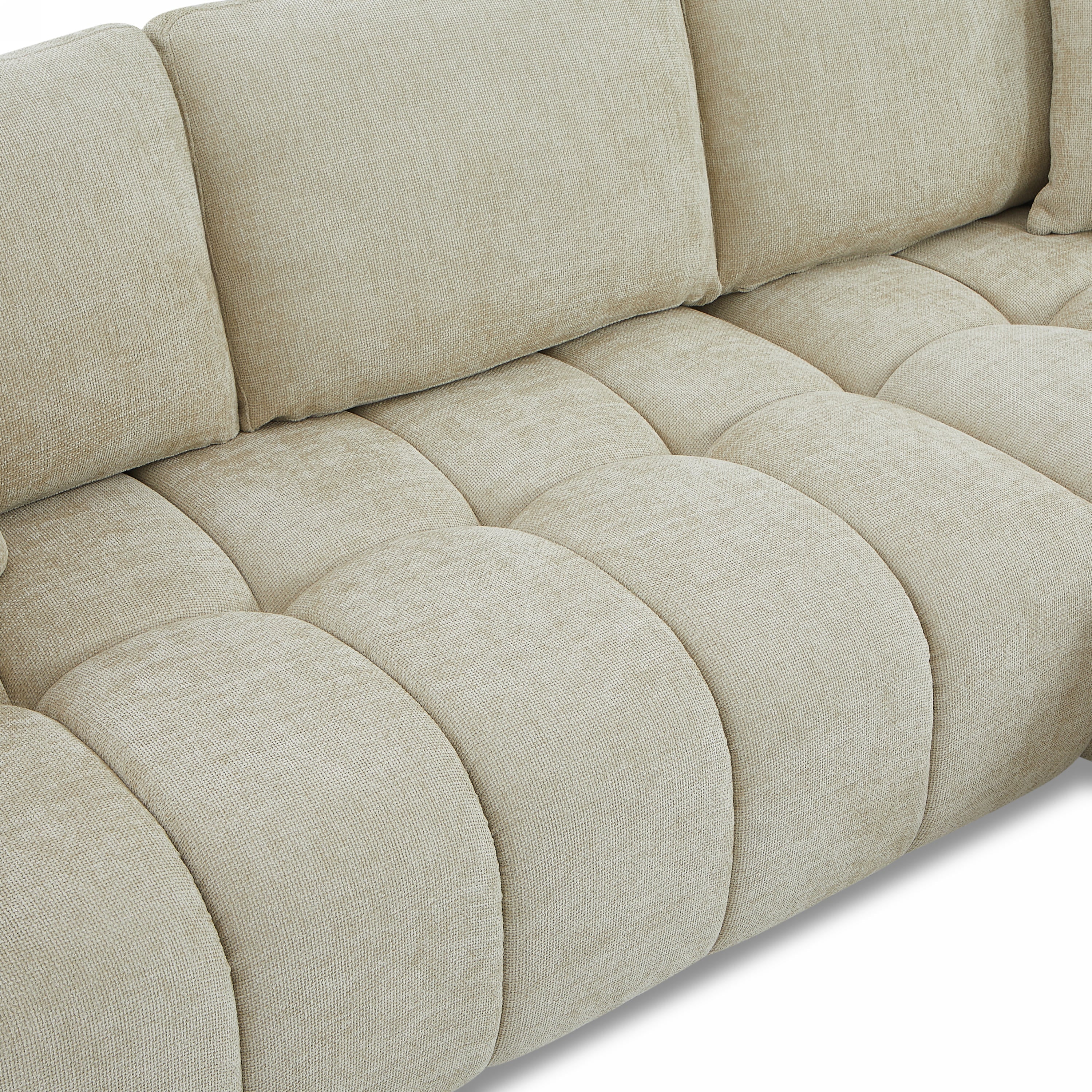 KEREA Right-Facing Fabric Corner Sofa – Taupe