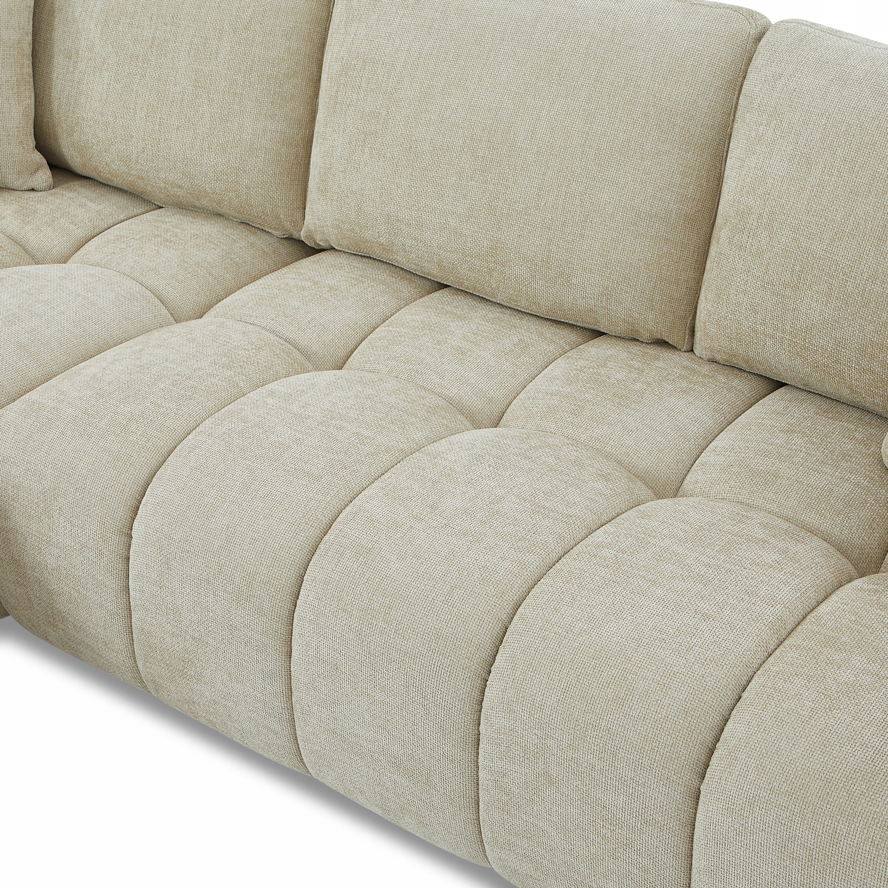 KEREA Right-Facing Fabric Corner Sofa – Taupe