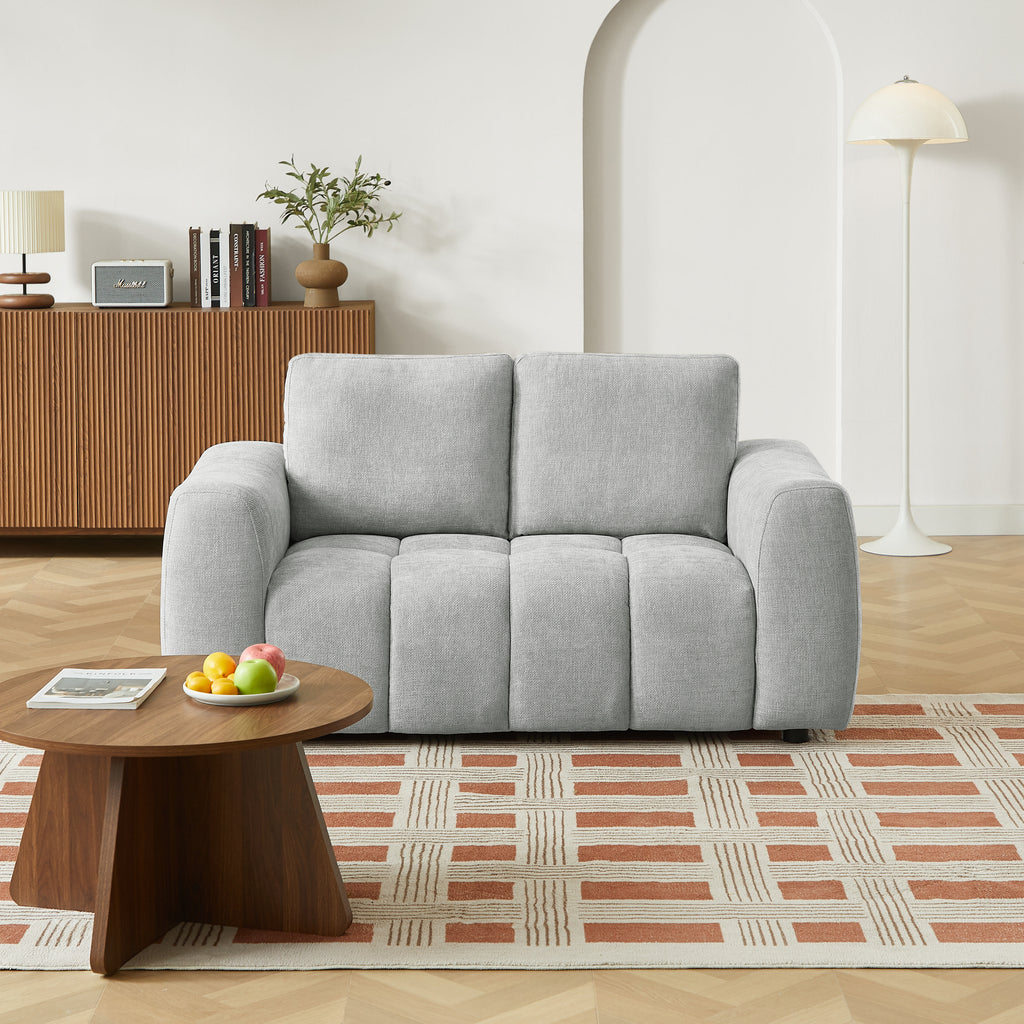 KEREA 61" Chenille Fabric Sofa - Gray