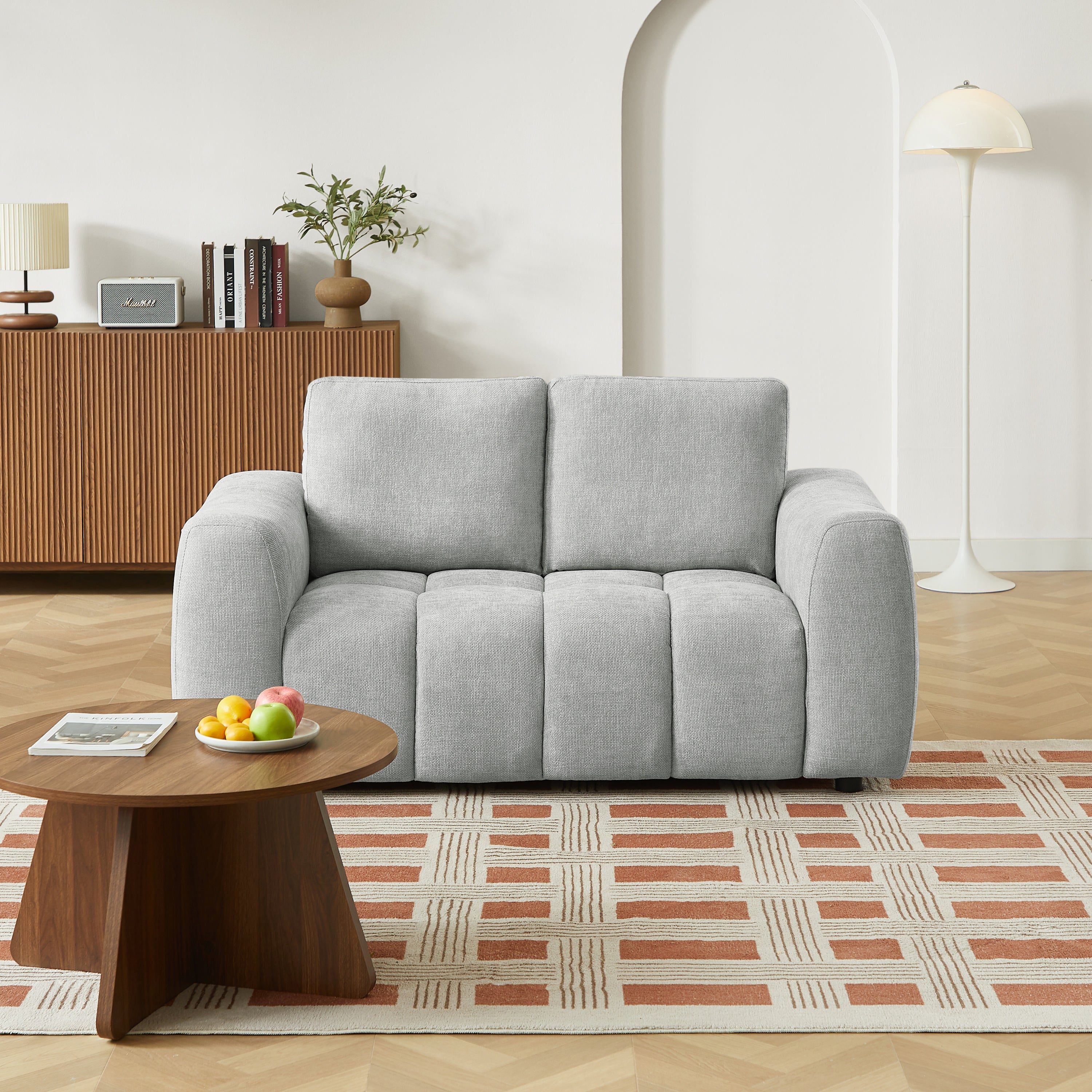 KEREA 61" Chenille Fabric Sofa - Gray