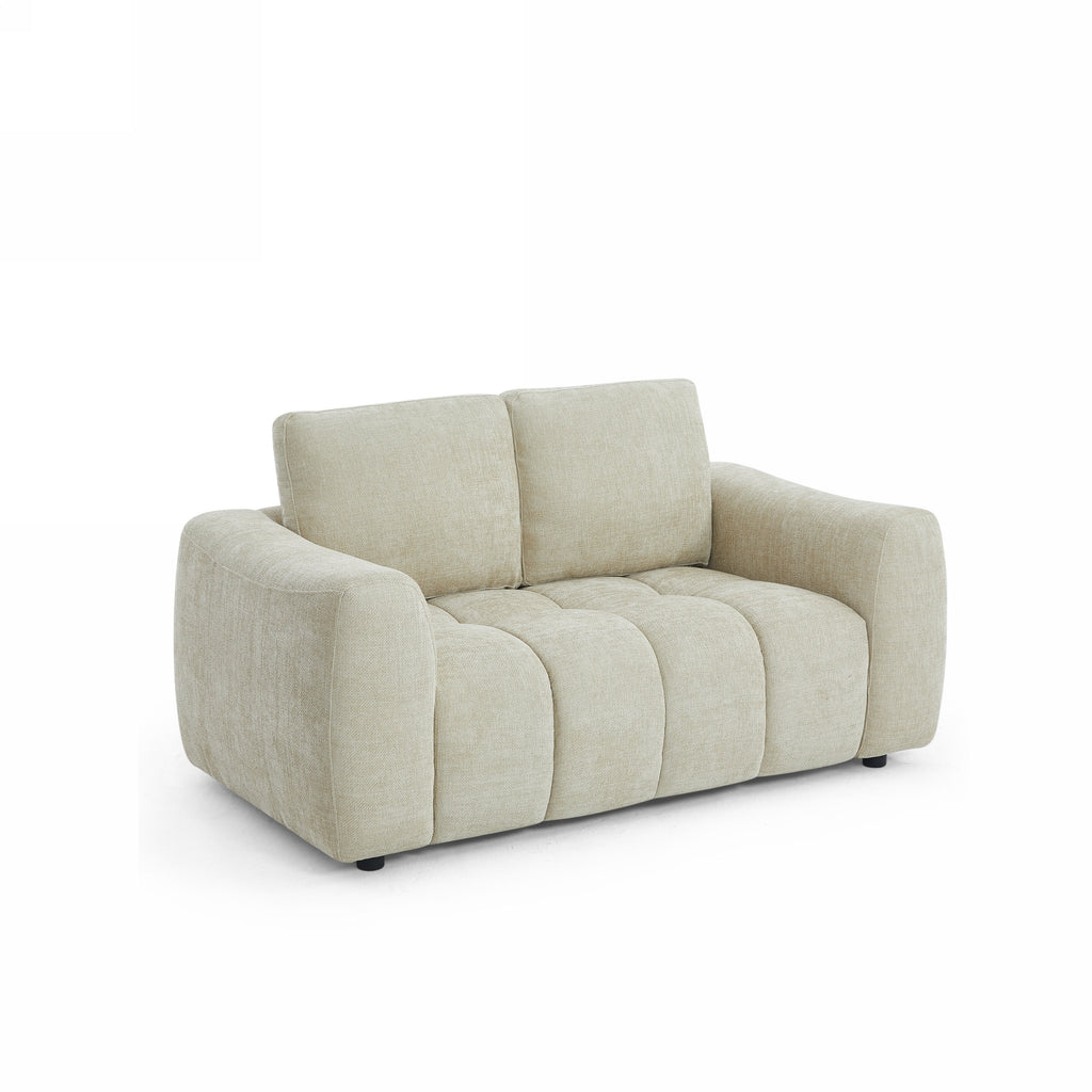 KEREA 61" Chenille Fabric Sofa - Taupe