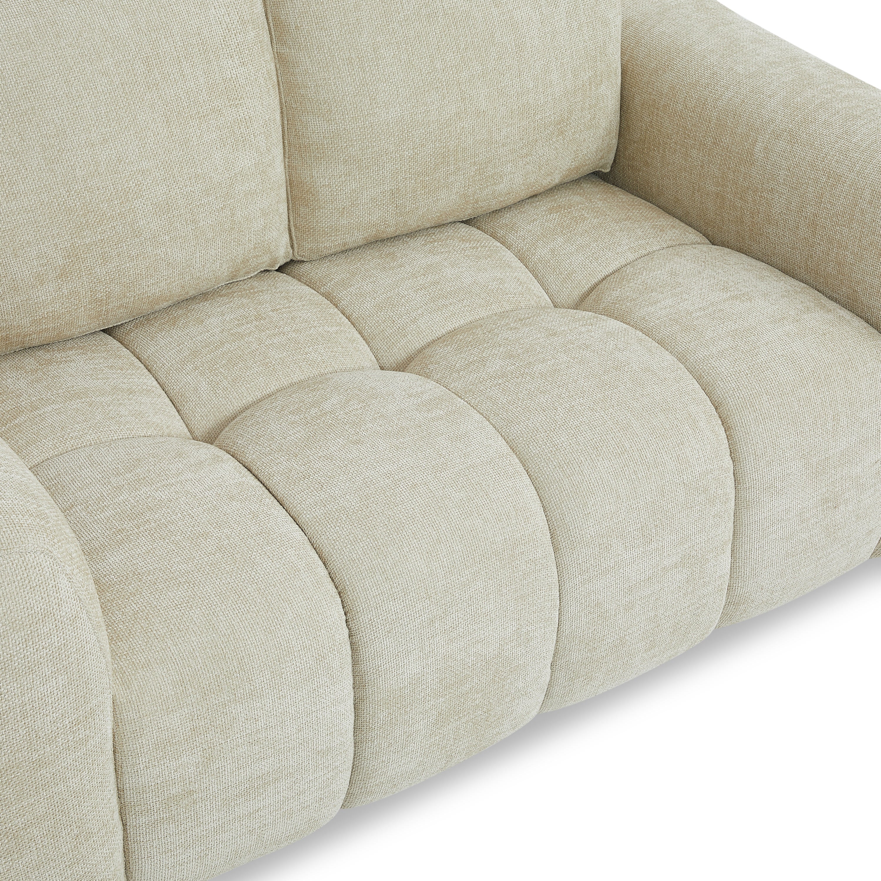 KEREA 61" Chenille Fabric Sofa - Taupe