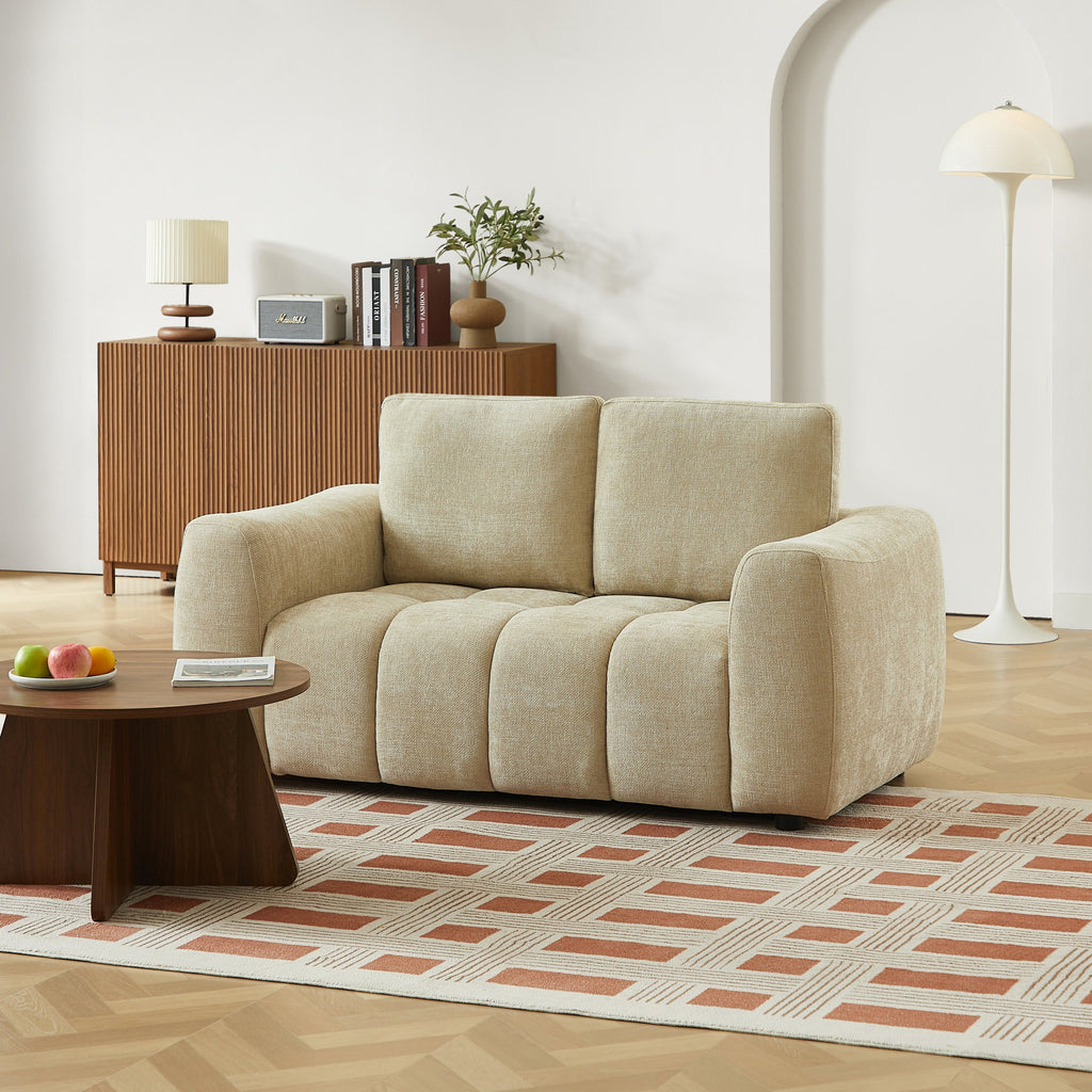 KEREA 61" Chenille Fabric Sofa - Taupe
