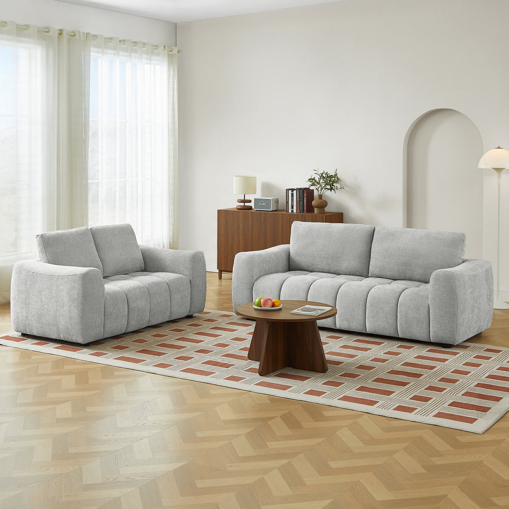 KEREA 3-Seater + 2-Seater Sofa Set – Fabric Living Room Furniture
