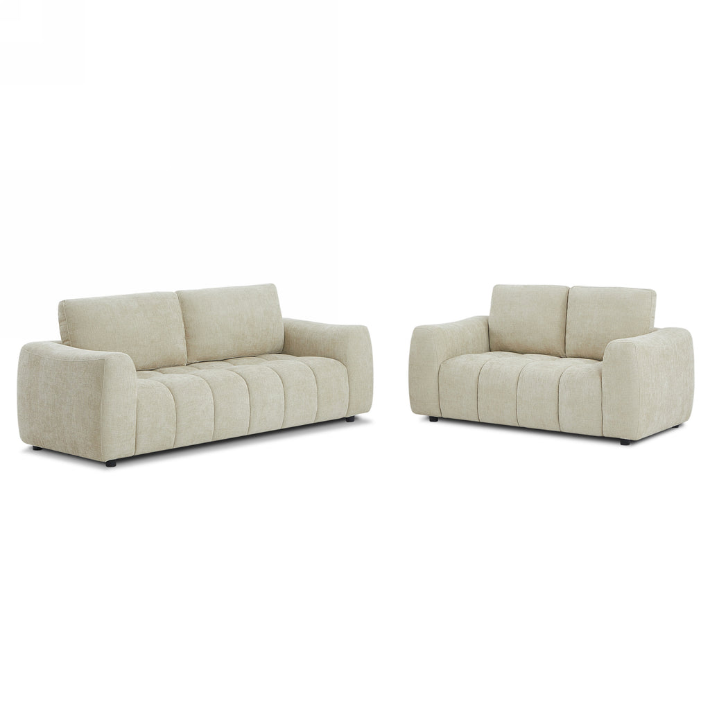 KEREA 3-Seater + 2-Seater Sofa Set – Fabric Living Room Furniture