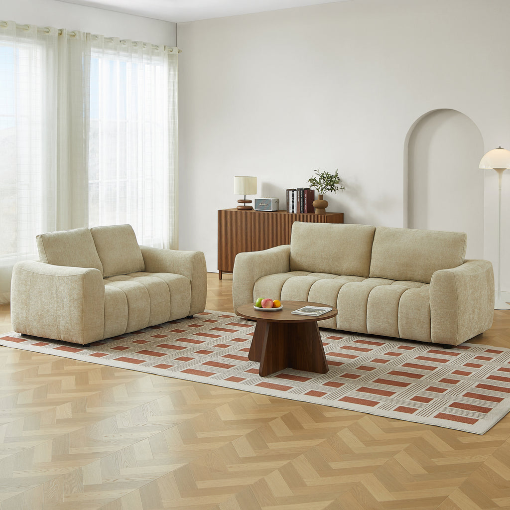 KEREA 3-Seater + 2-Seater Sofa Set – Fabric Living Room Furniture