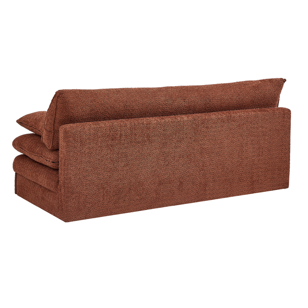 KIARA 76'' 3-Seater Convertible Sleeper Sofa Bed - Terracotta bouclé
