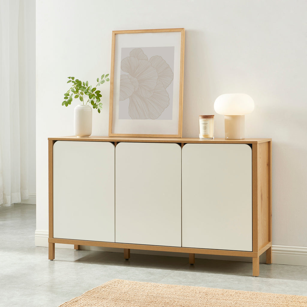 KILDA Highboard with Storage – White