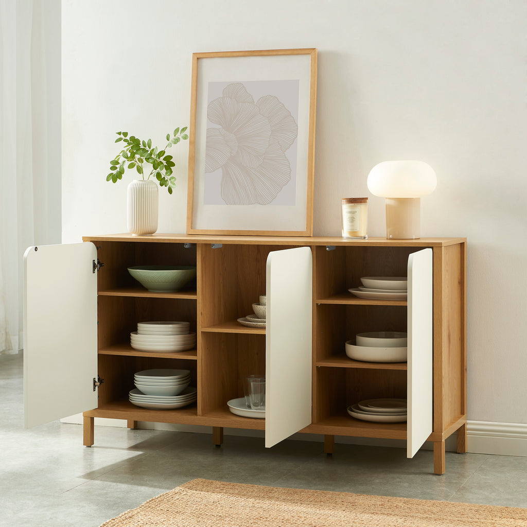 KILDA Highboard with Storage – White