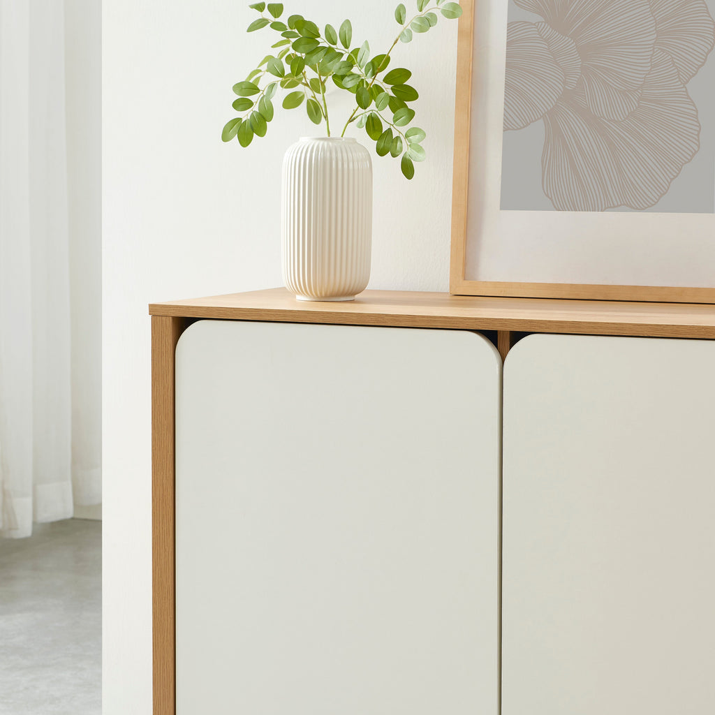 KILDA Highboard with Storage – White