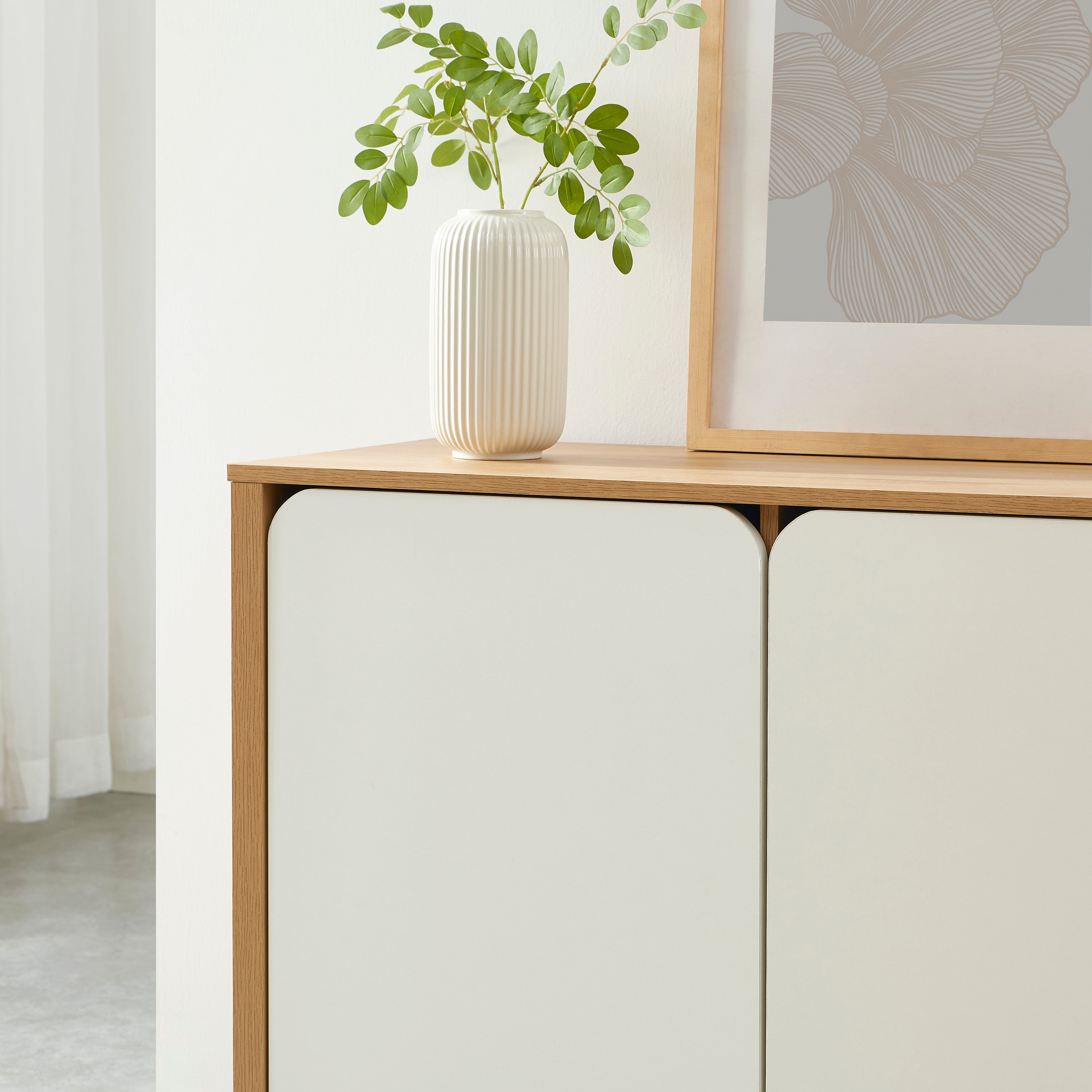 KILDA Highboard with Storage – White