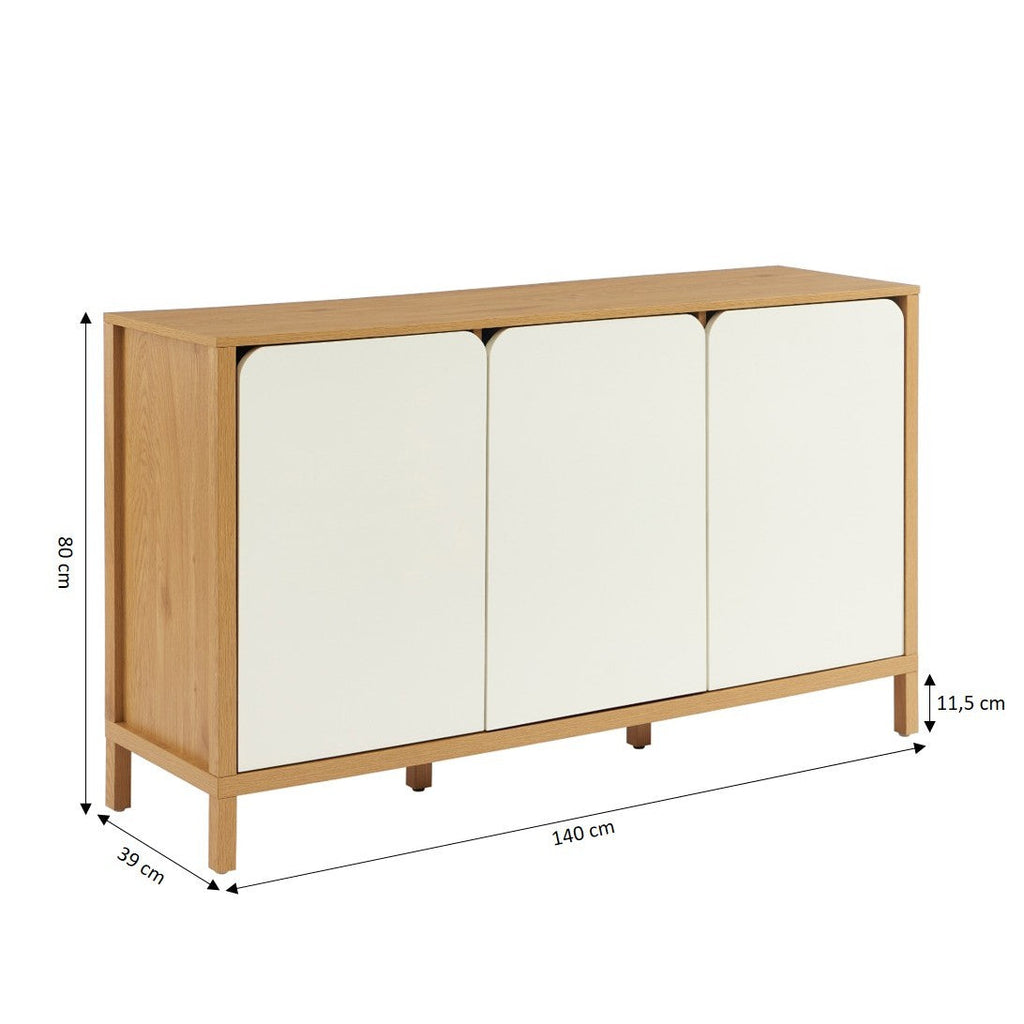 KILDA Highboard with Storage – White