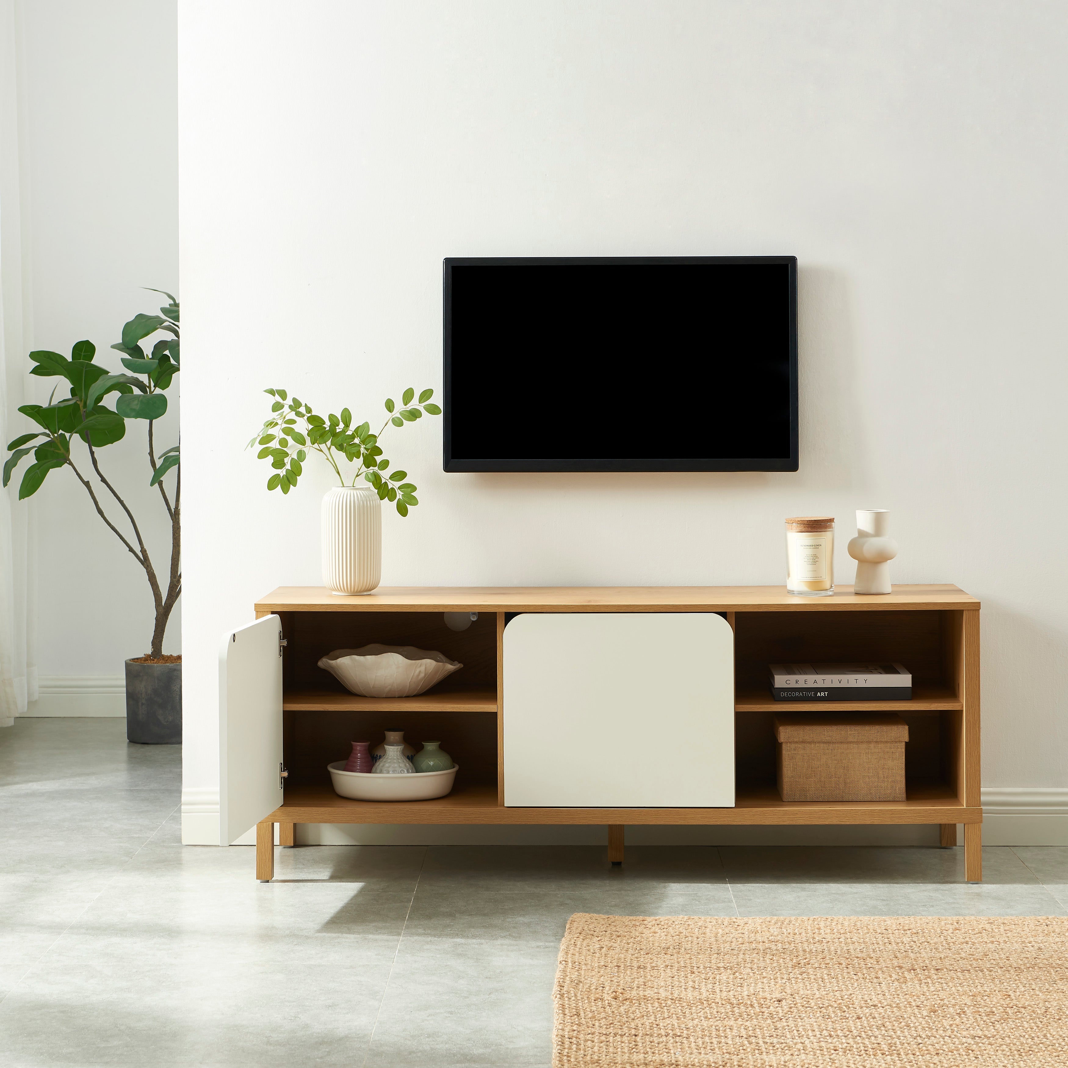 KILDA TV Stand with Storage – White