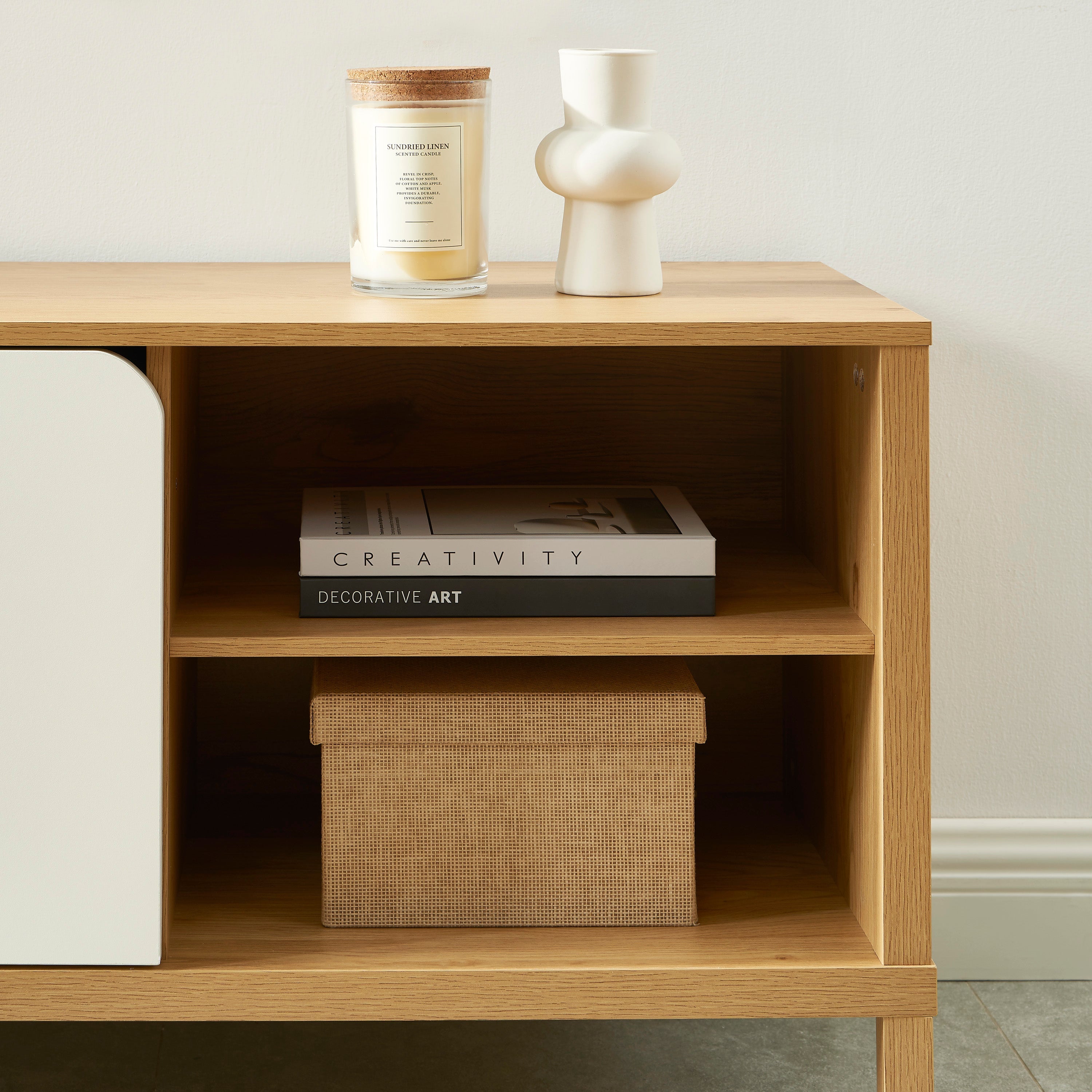 KILDA TV Stand with Storage – White