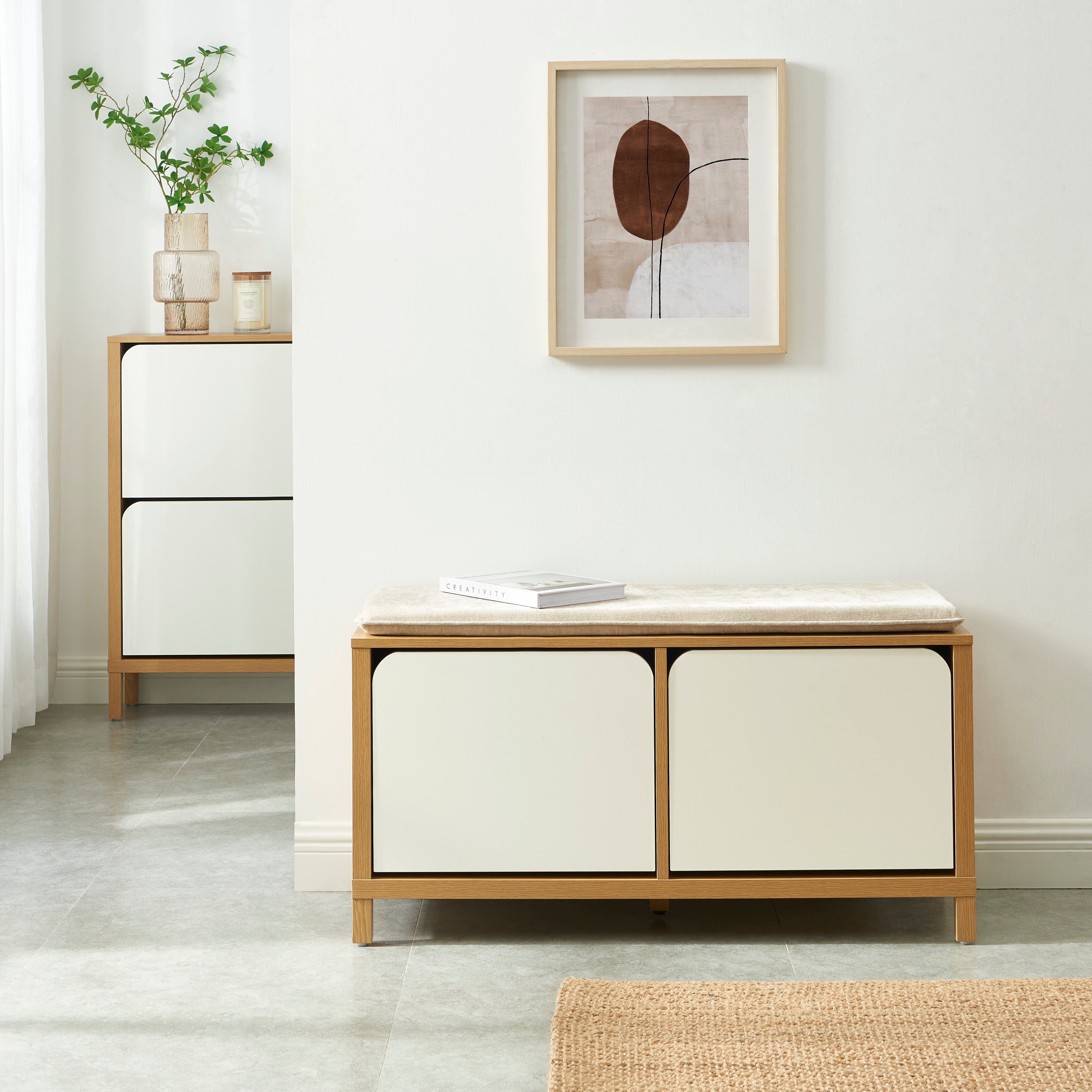 KILDA Large Shoe Cabinet – White