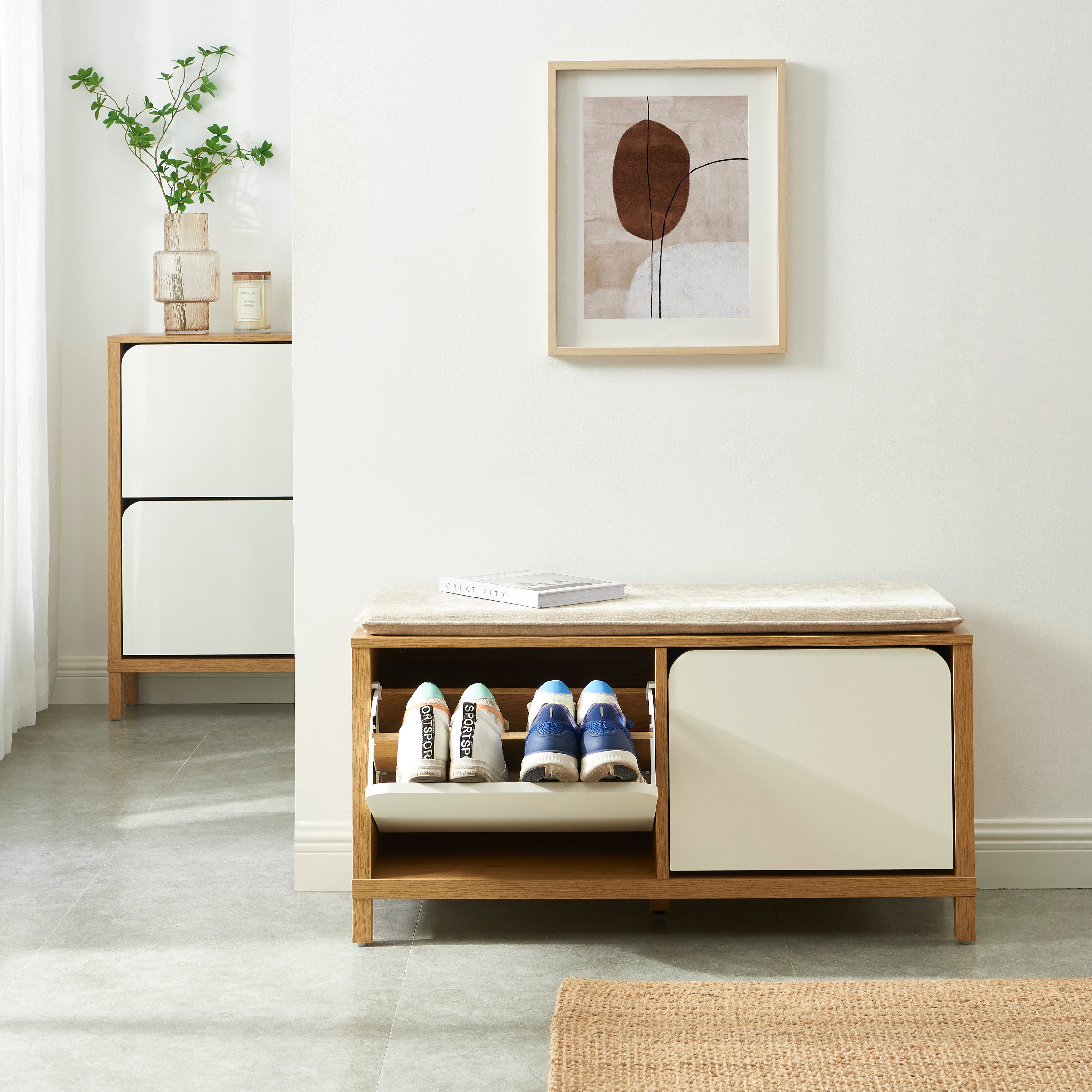KILDA Large Shoe Cabinet – White