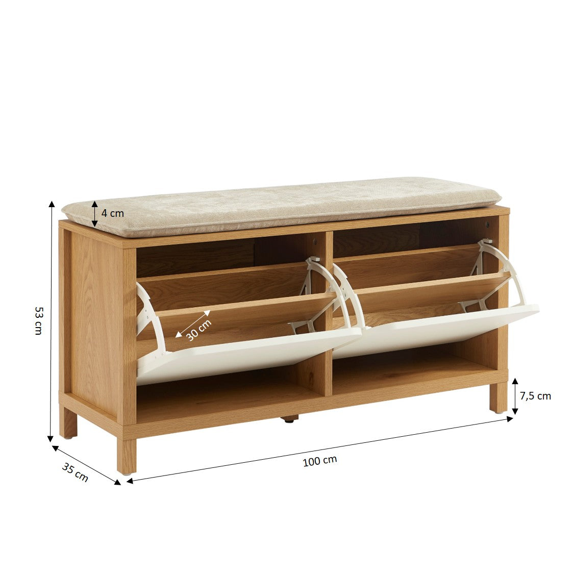 KILDA Large Shoe Cabinet – White