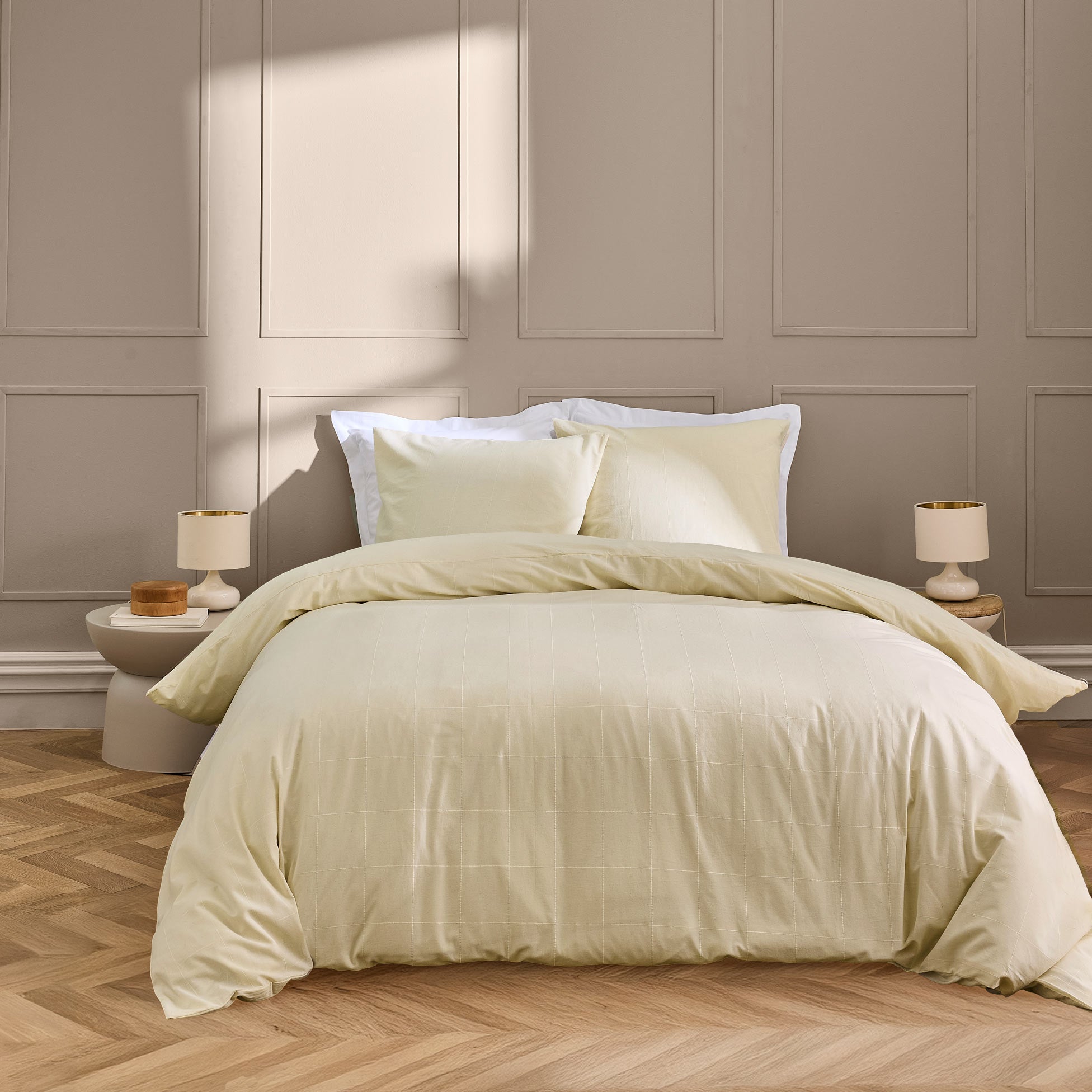 KITO Duvet Cover Set Sage 102" x 94" - Beige