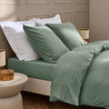 KITO Duvet Cover Set White 94" x 87" - Green