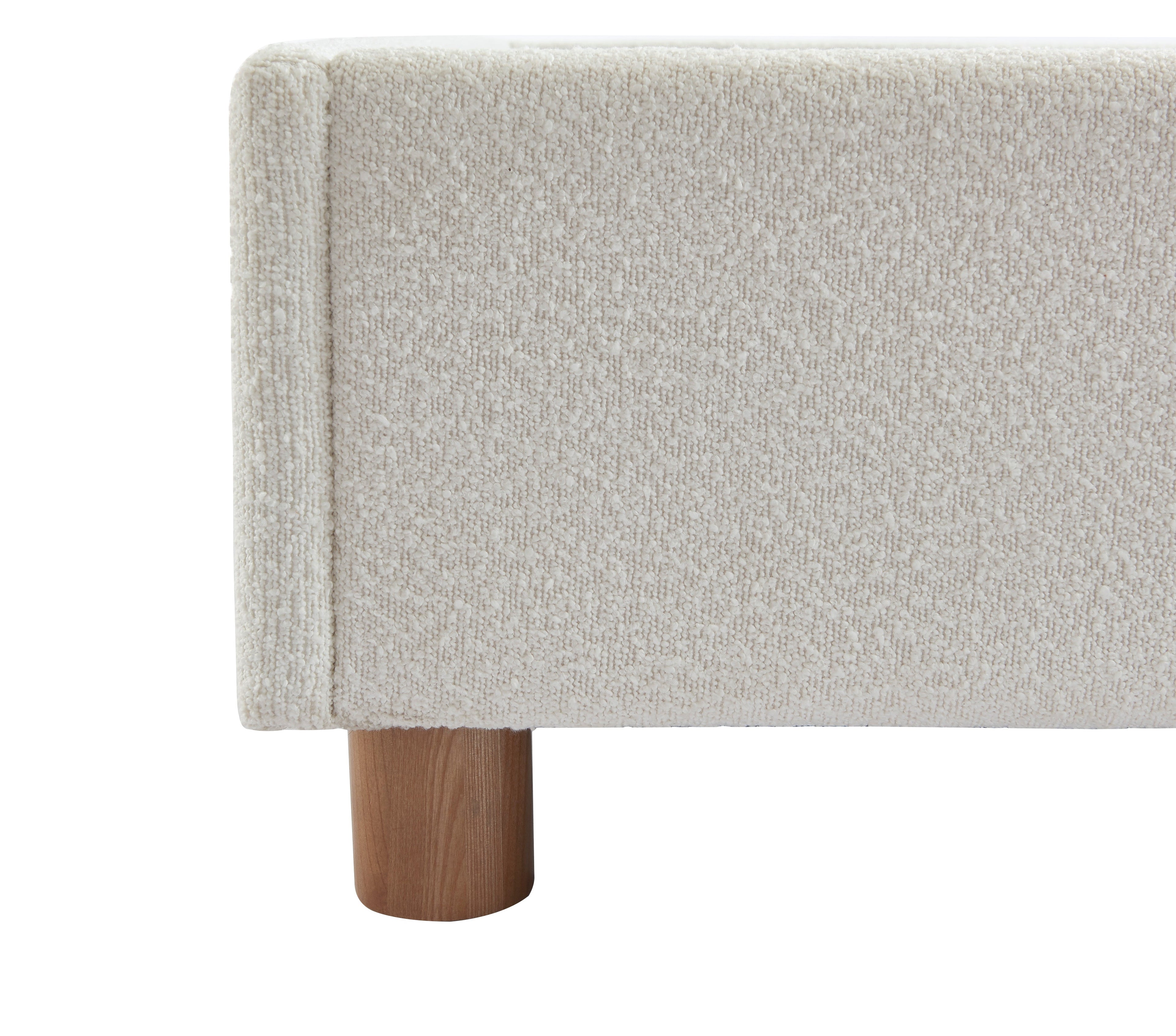 KORALL Upholstered Storage Bed with Slatted Base – White