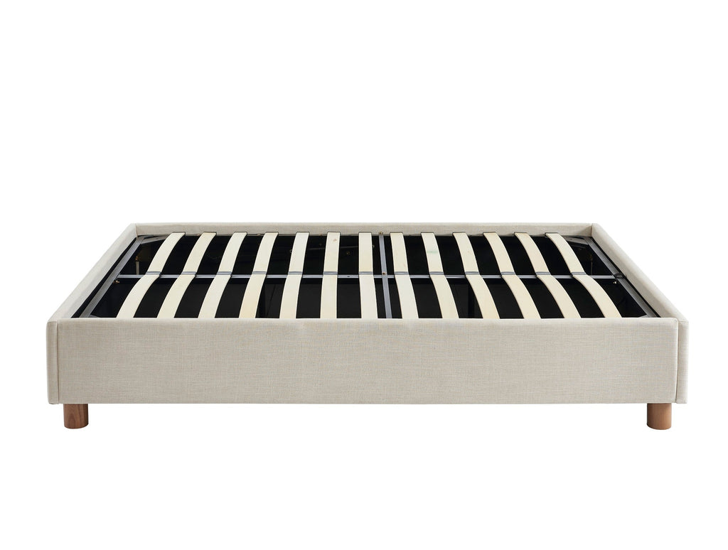 KORALL Upholstered Storage Bed with Slatted Base – Off-White