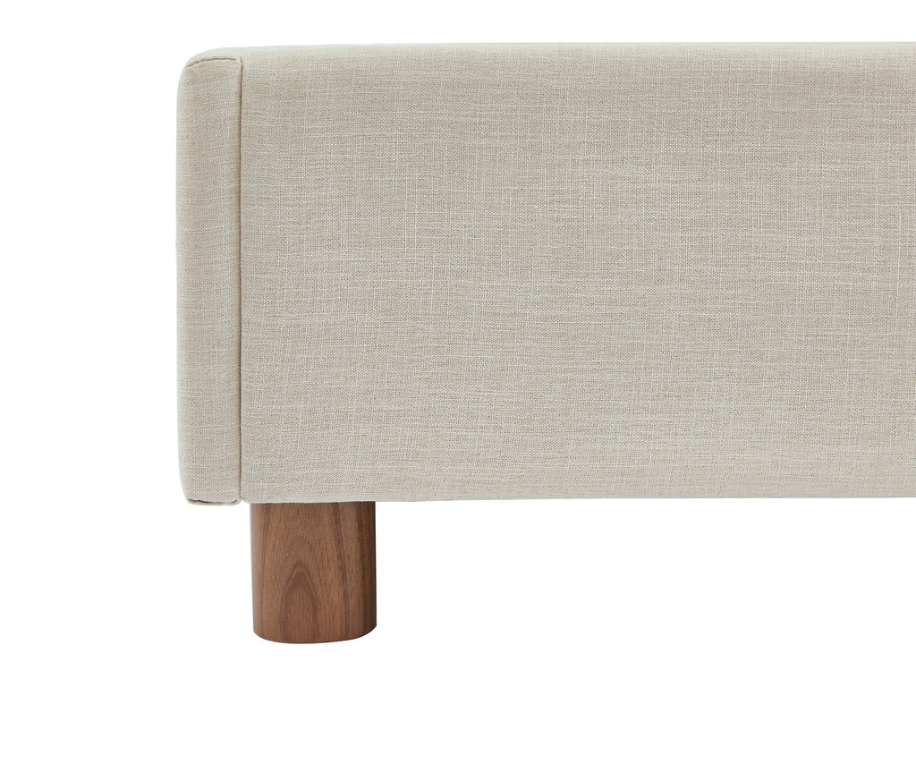 KORALL Upholstered Storage Bed with Slatted Base – Off-White