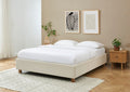 KORALL Upholstered Storage Bed with Slatted Base – Off-White
