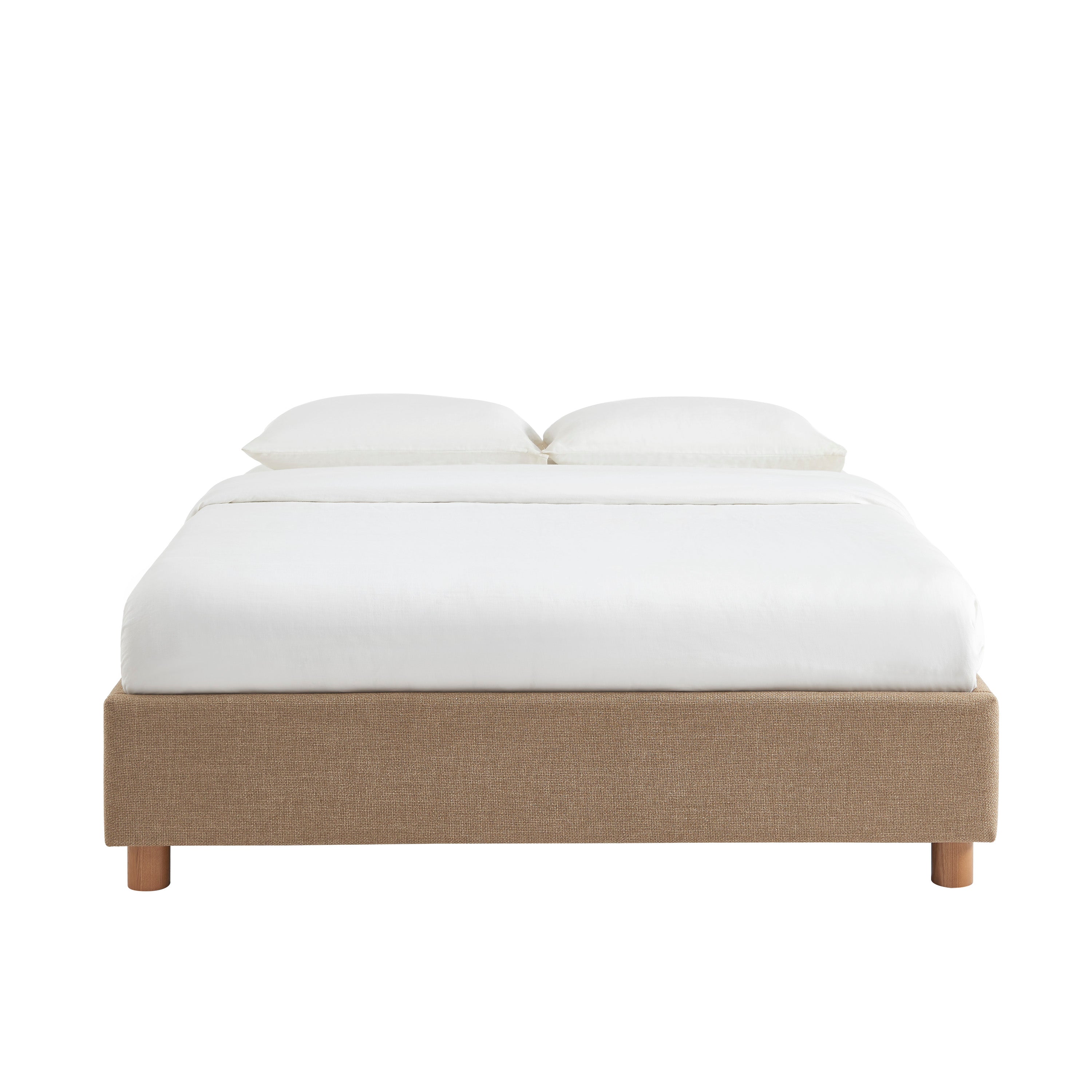 KORALL Upholstered Storage Bed with Slatted Base – Corduroy Velvet – Taupe