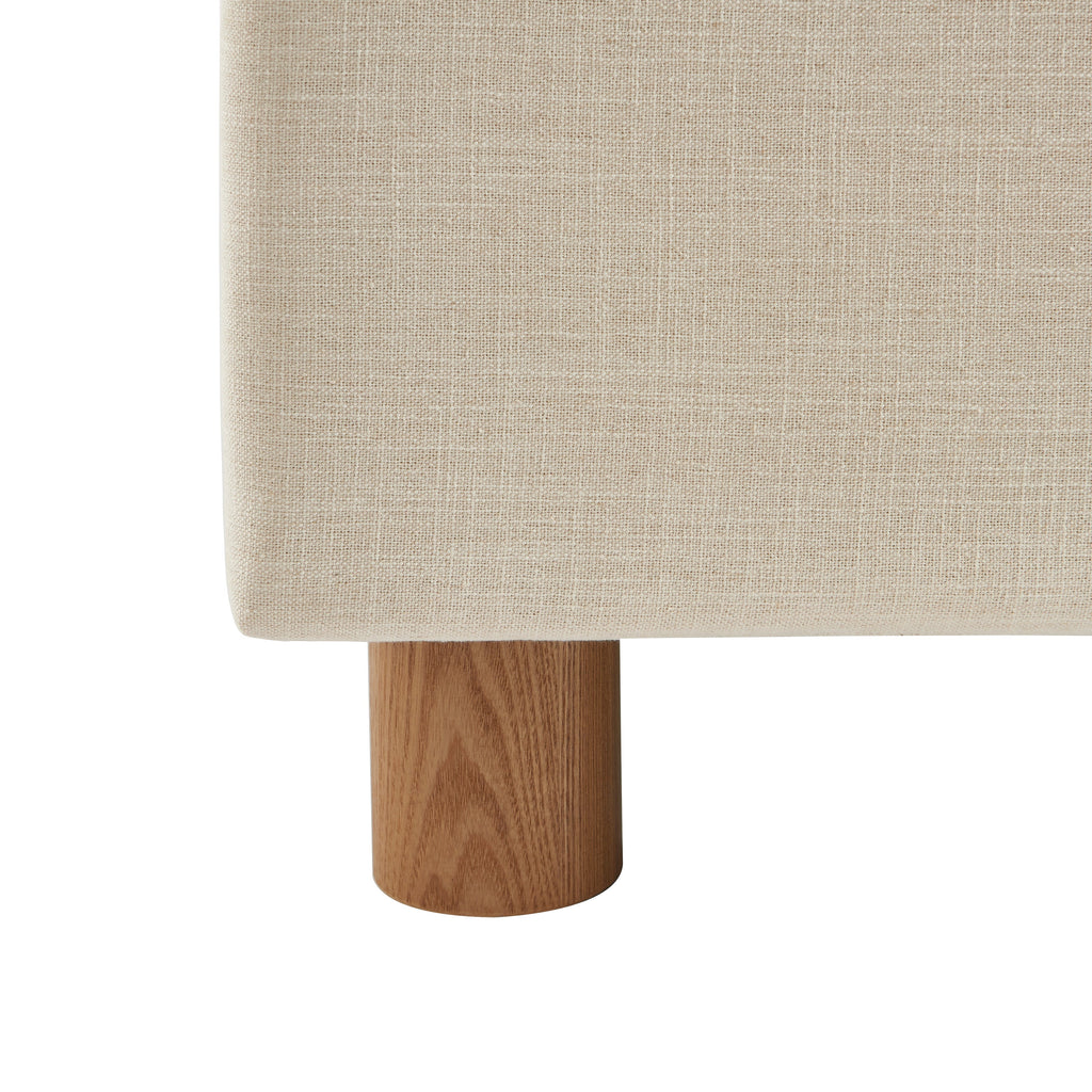 KORALL Upholstered Storage Bed with Slatted Base – Off-White