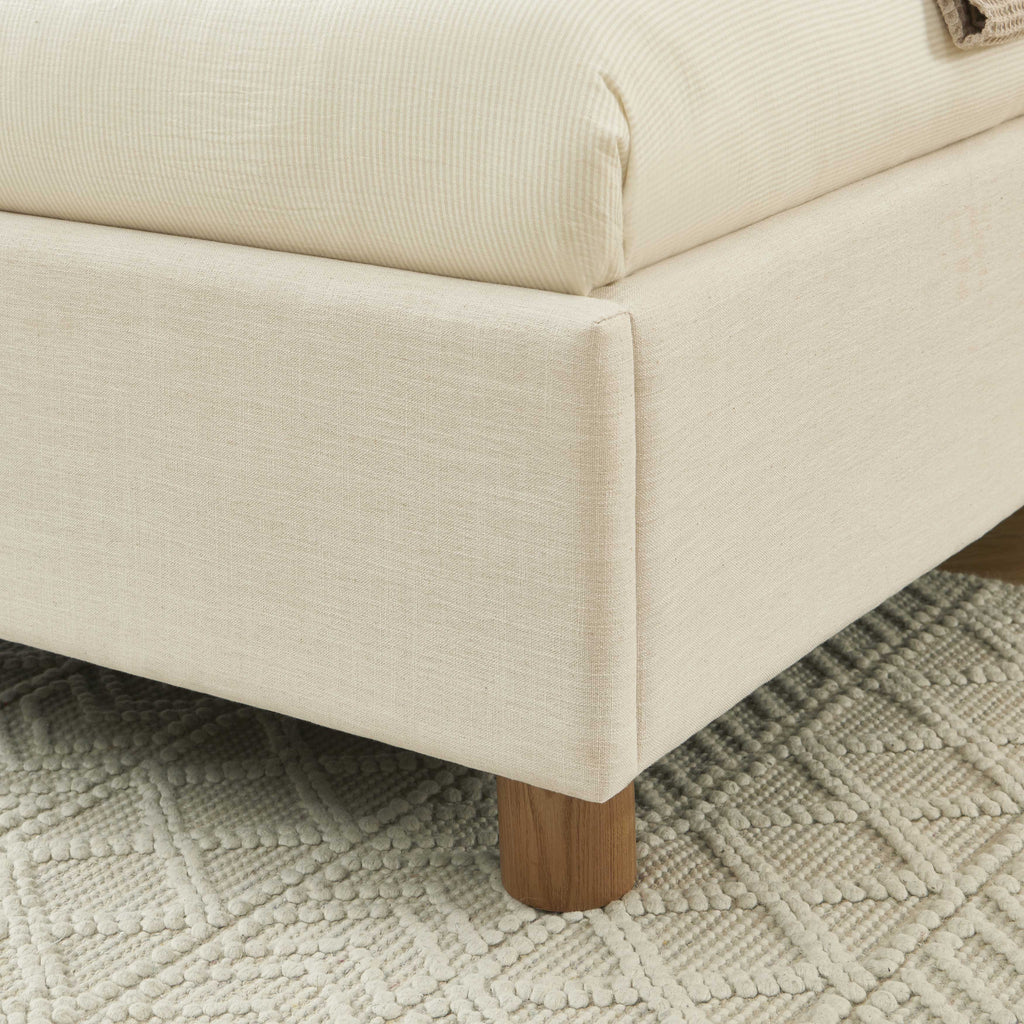 KORALL Upholstered Storage Bed with Slatted Base – Off-White