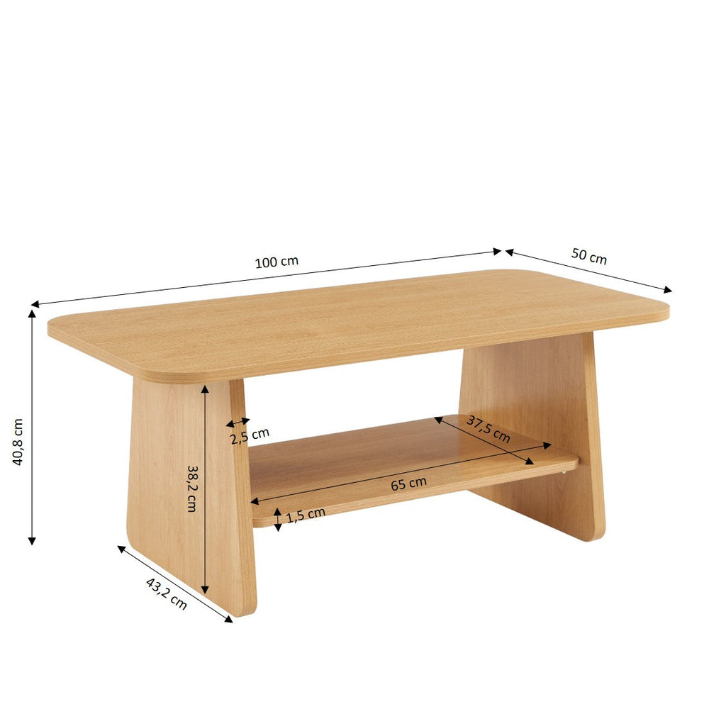 LANGO Solid Wood Coffee Table – Light wood