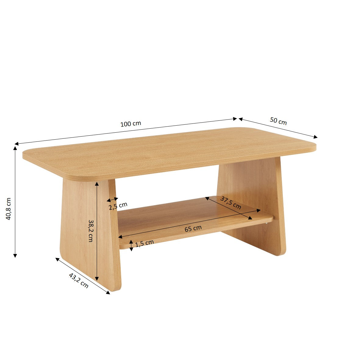 LANGO Solid Wood Coffee Table – Light wood