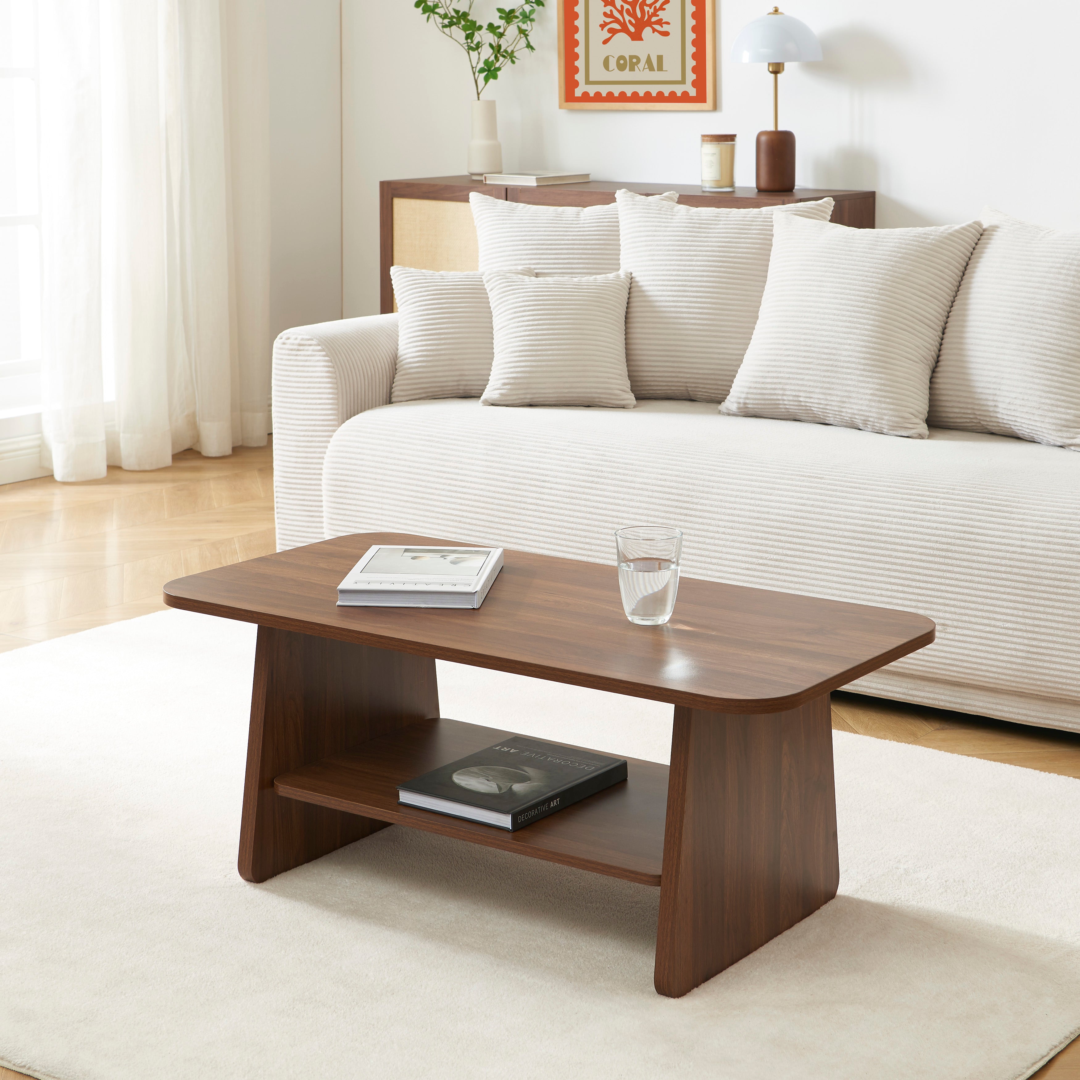 LANGO Solid Wood Coffee Table – Walnut