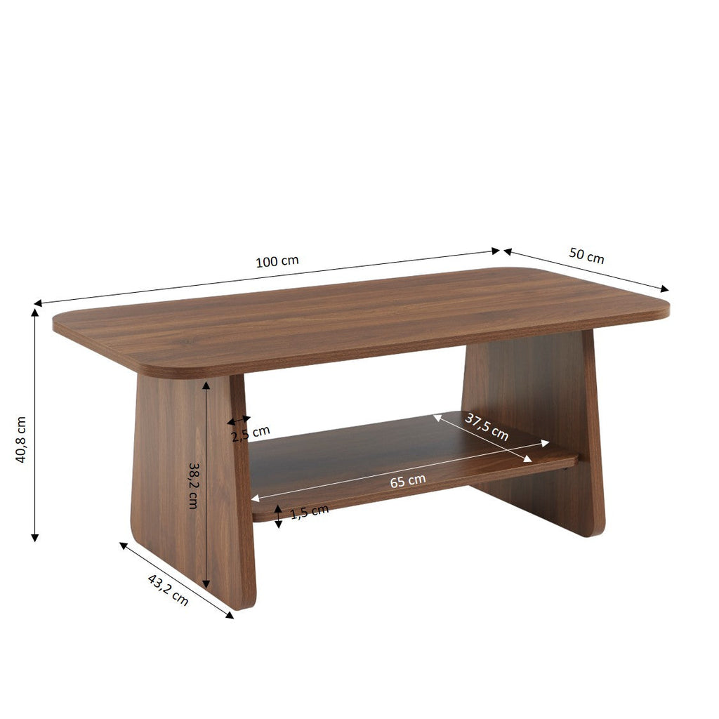 LANGO Solid Wood Coffee Table – Walnut