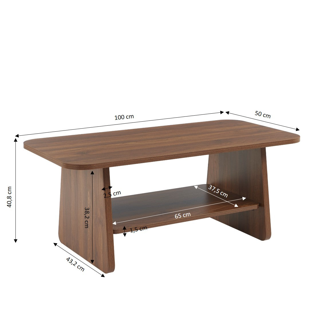 LANGO Solid Wood Coffee Table – Walnut