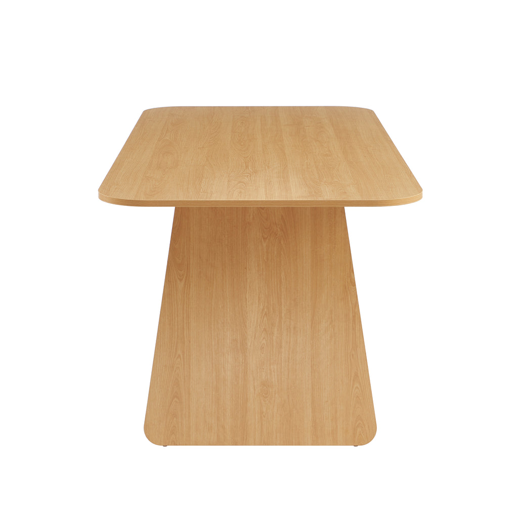 LANGO Table Set with 4 ELISABETH Chairs - Light wood/Beige