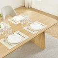 LANGO Table Set with 4 ELISABETH Chairs - Light wood/Beige