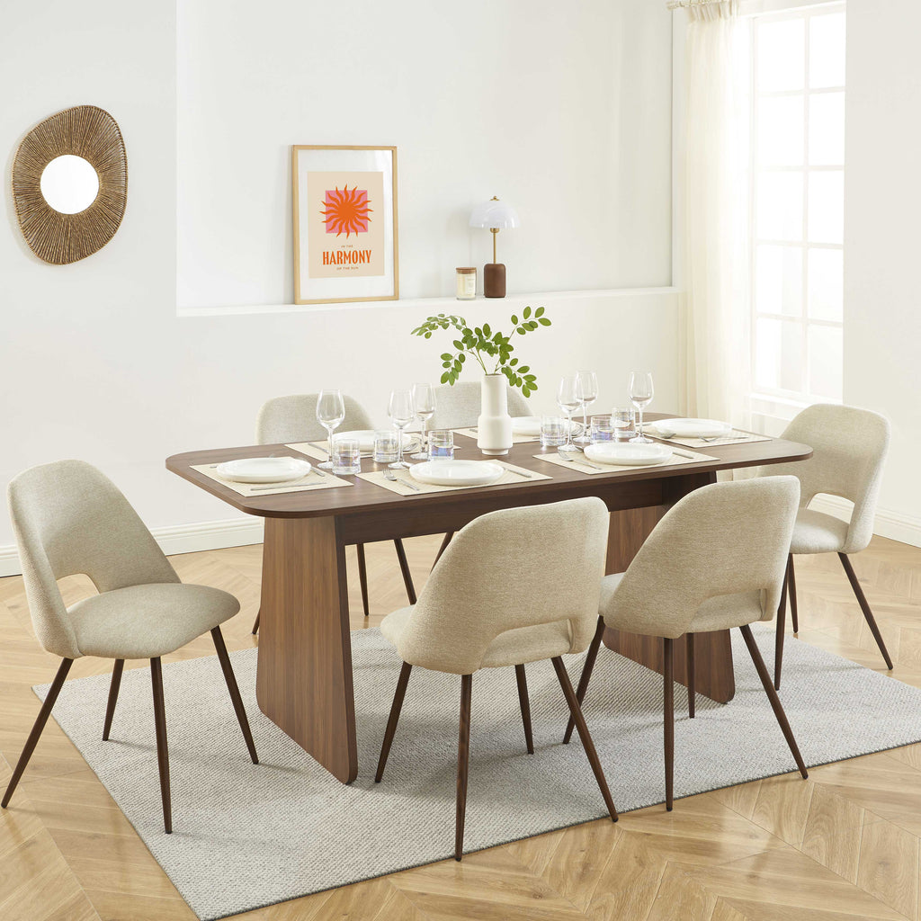 LANGO Solid Wood Dining Table – Walnut