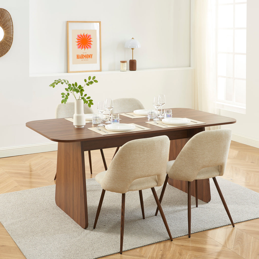 LANGO Solid Wood Dining Table – Walnut