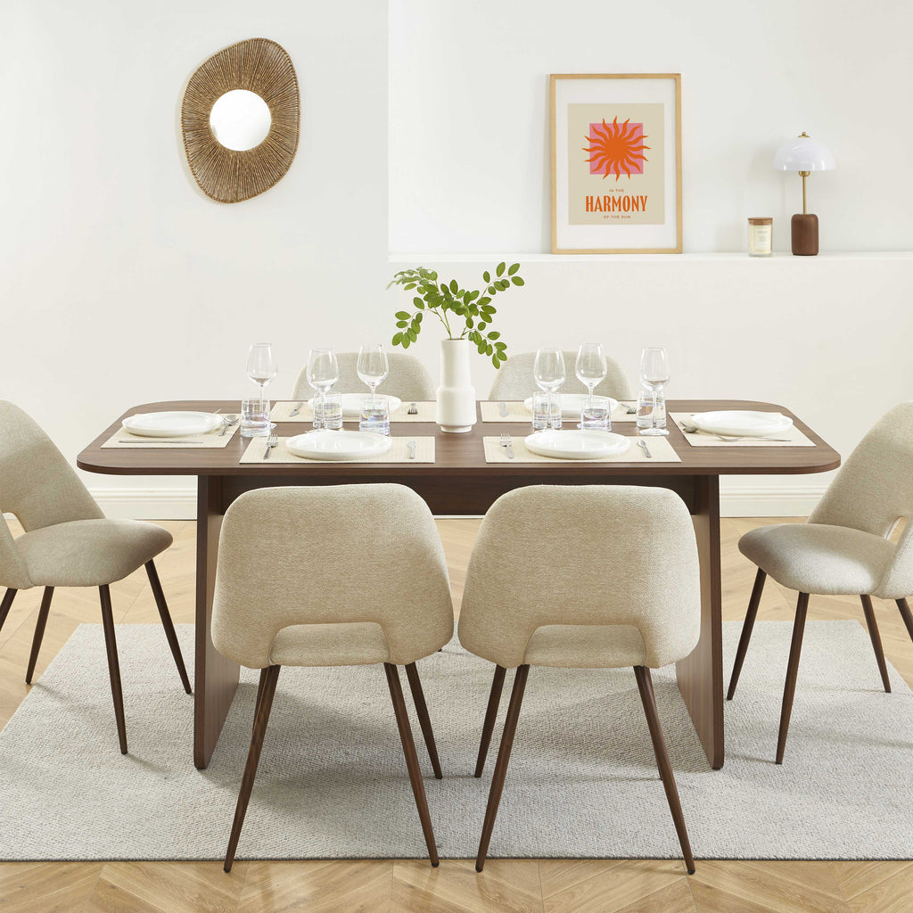 LANGO Solid Wood Dining Table – Walnut