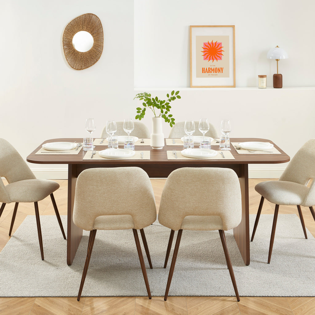 LANGO Solid Wood Dining Table – Walnut