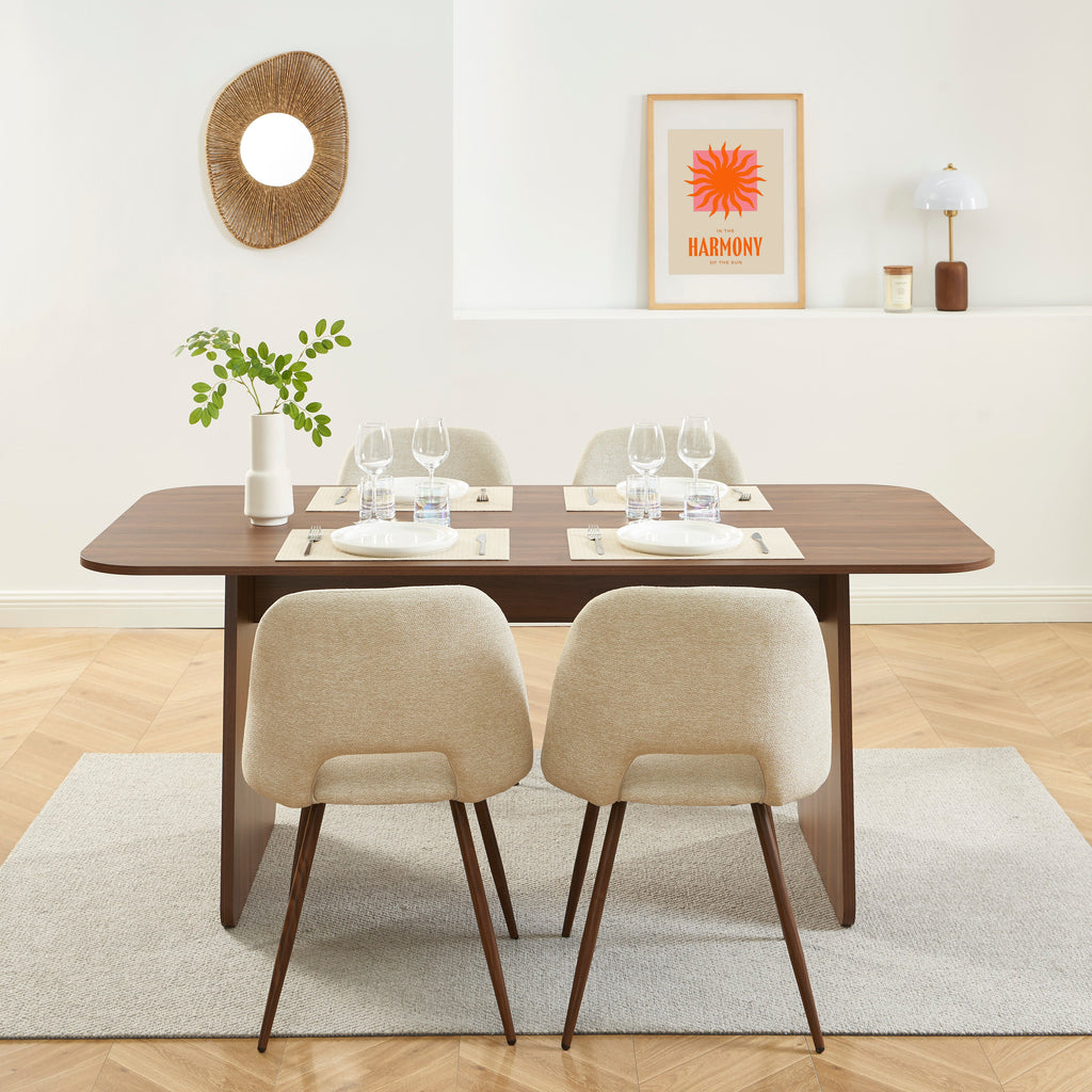LANGO Solid Wood Dining Table – Walnut