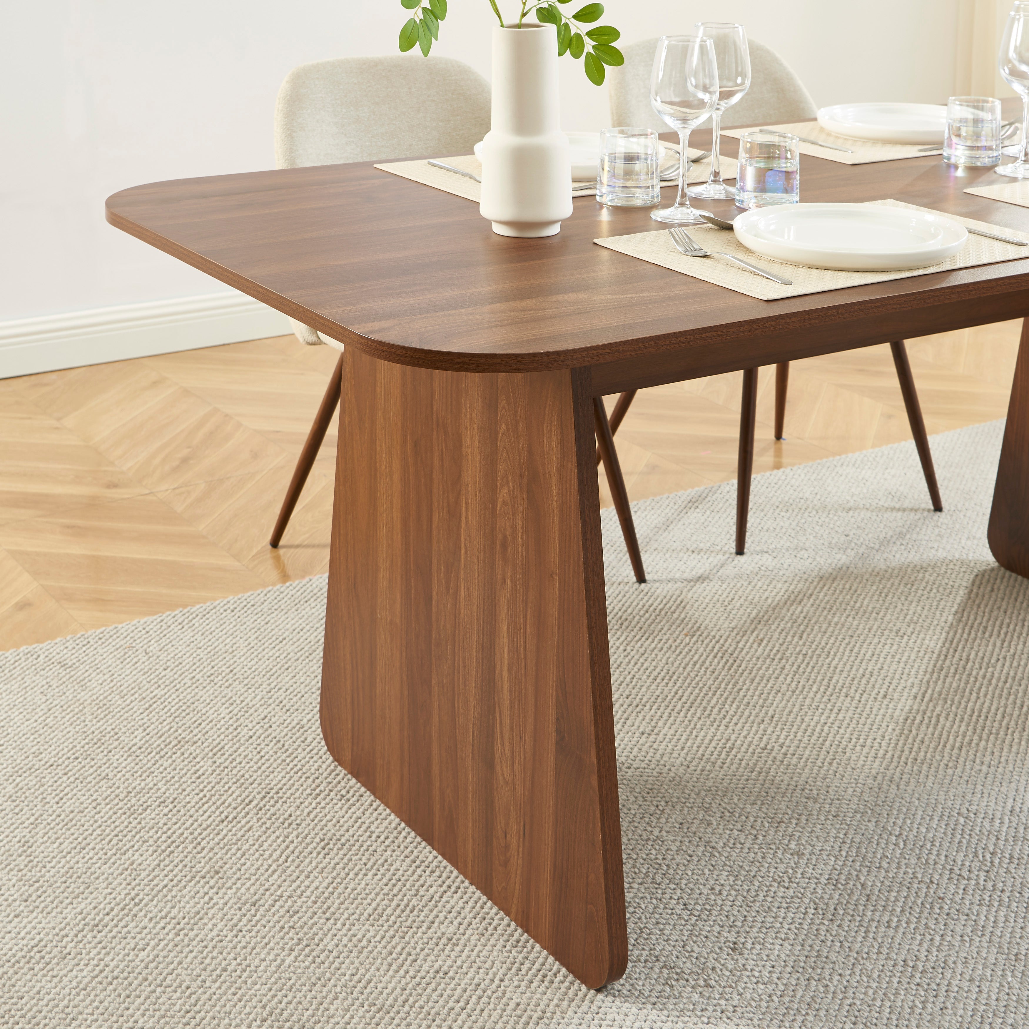 LANGO Solid Wood Dining Table – Walnut