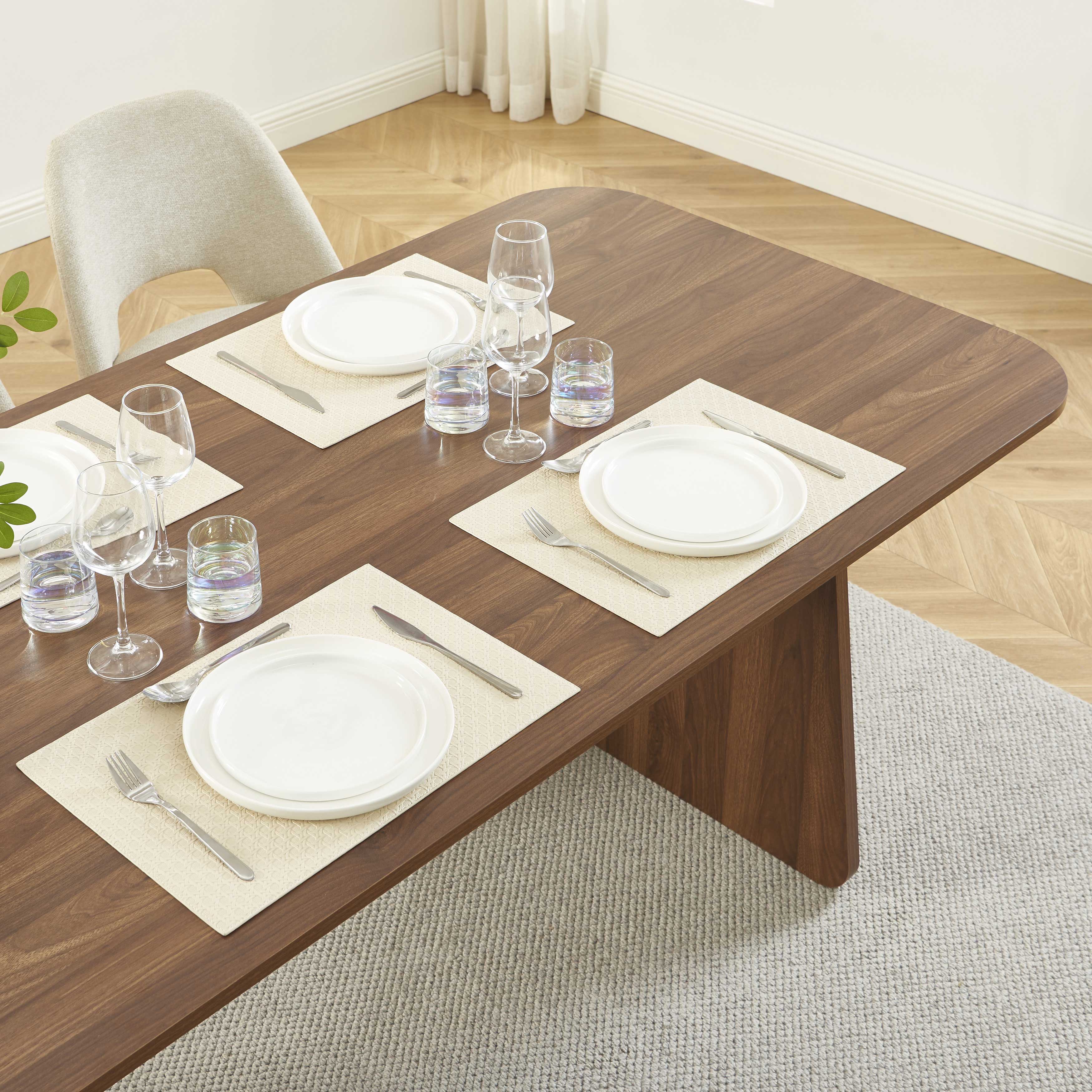 LANGO Solid Wood Dining Table – Walnut