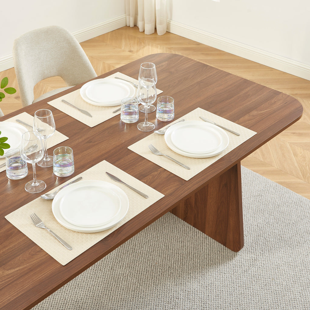 LANGO Solid Wood Dining Table – Walnut