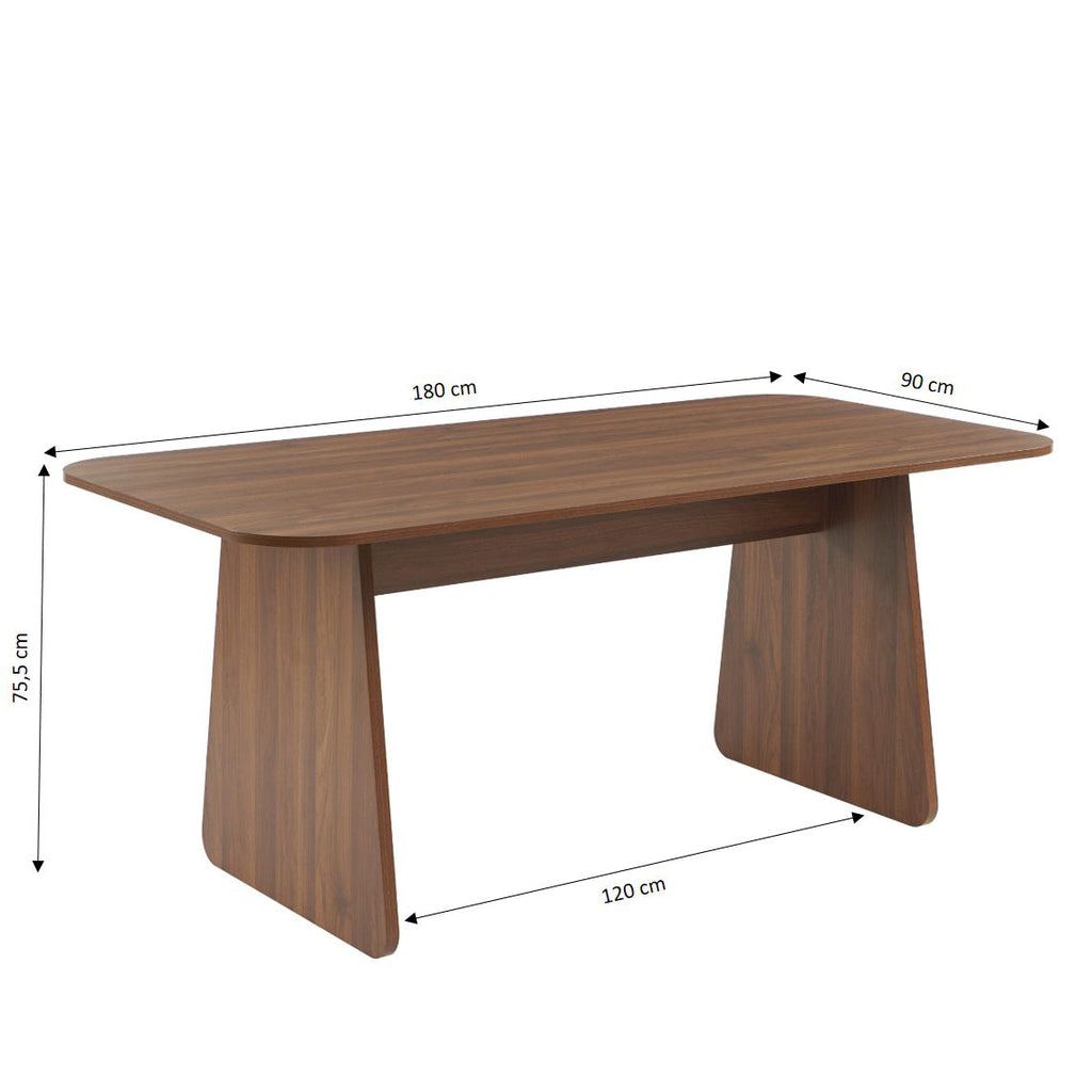 LANGO Solid Wood Dining Table – Walnut