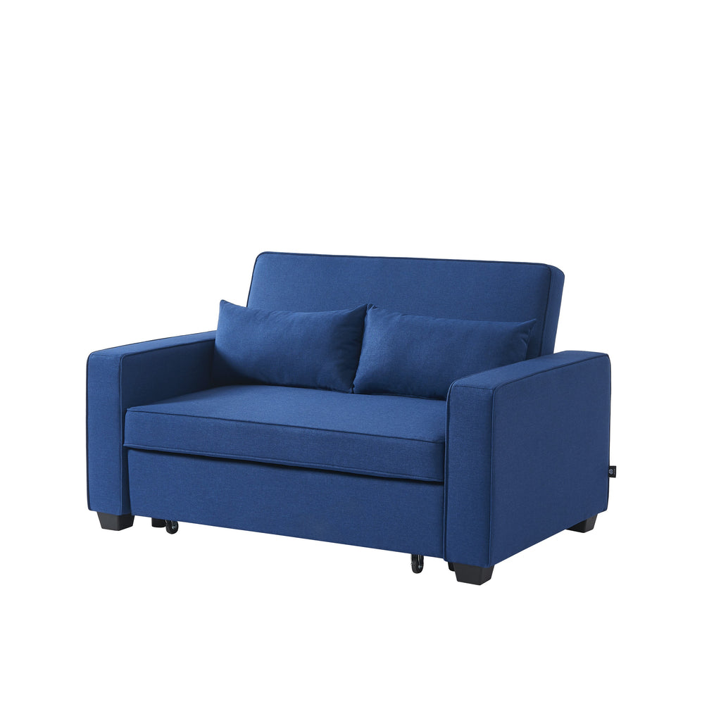 LENA 2-Seater Convertible Sofa - Blue