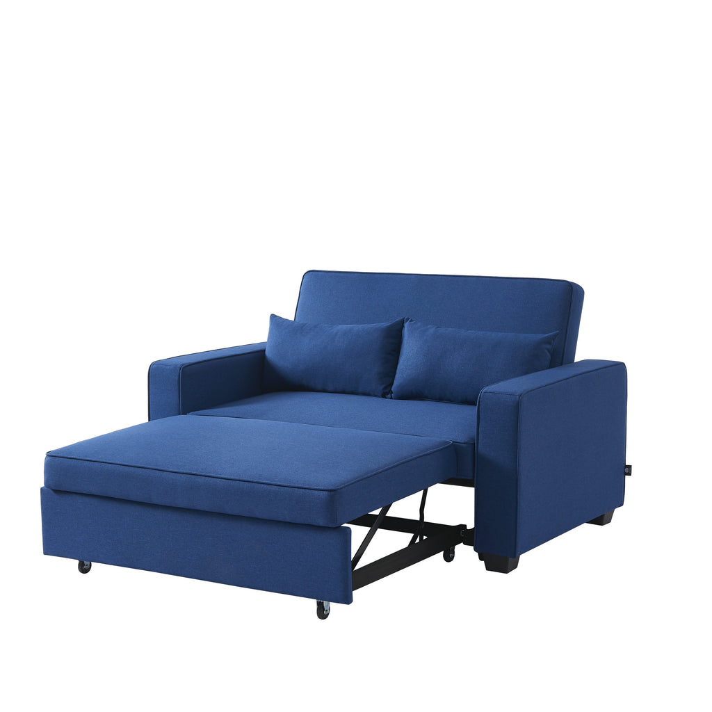LENA 2-Seater Convertible Sofa - Blue