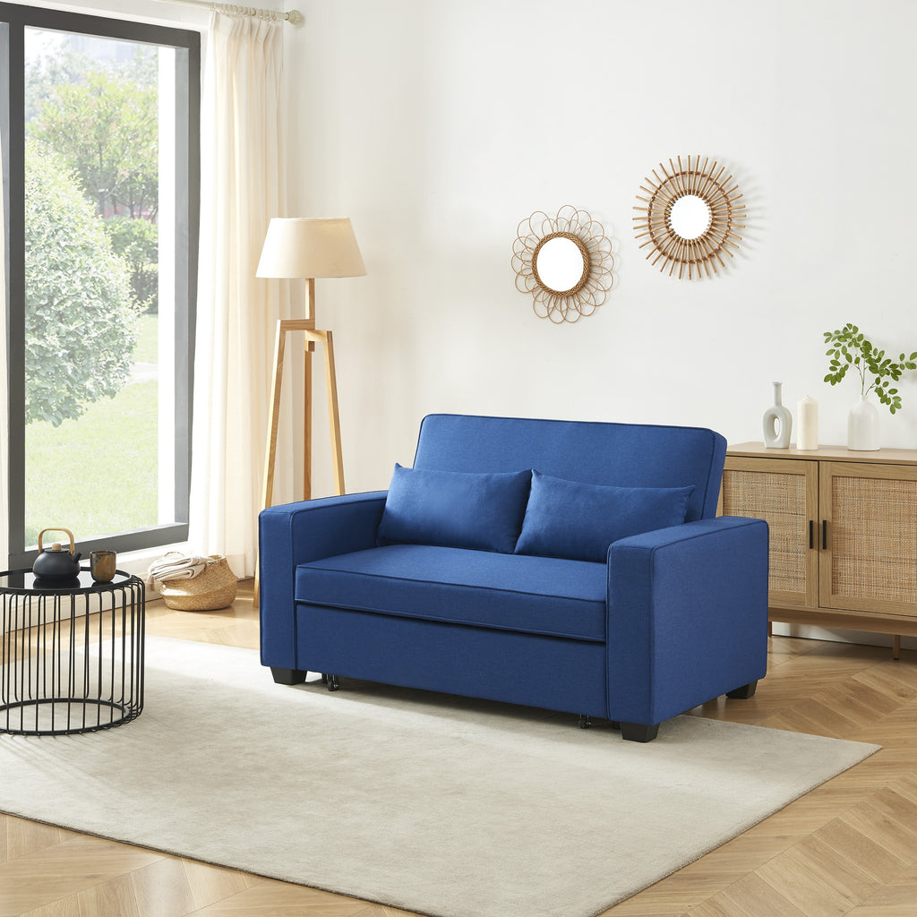 LENA 2-Seater Convertible Sofa - Blue